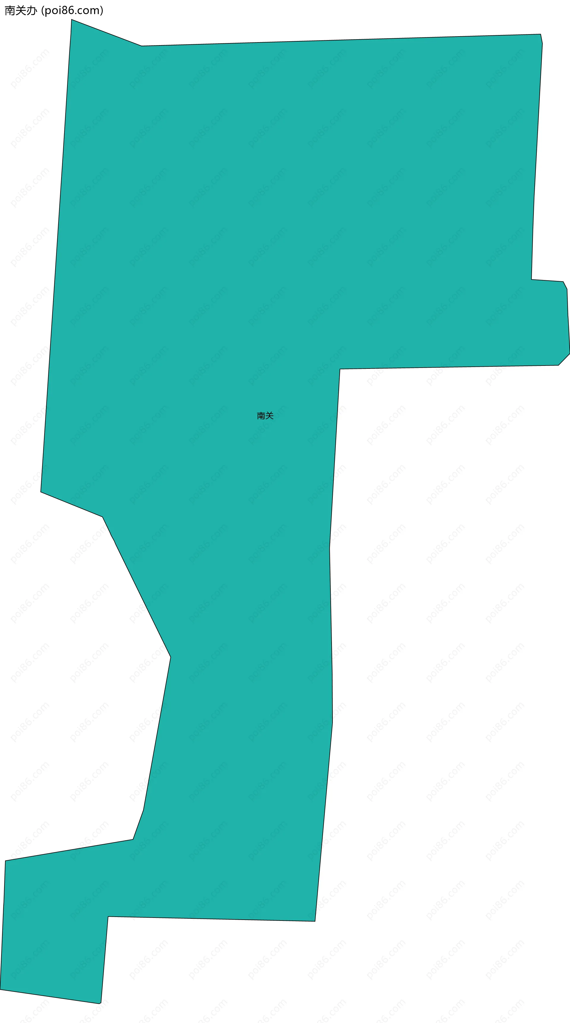 南关办边界地图(五级行政区划)