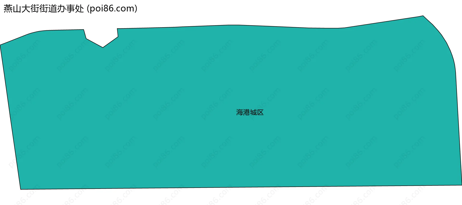 燕山大街街道办事处边界地图(五级行政区划)