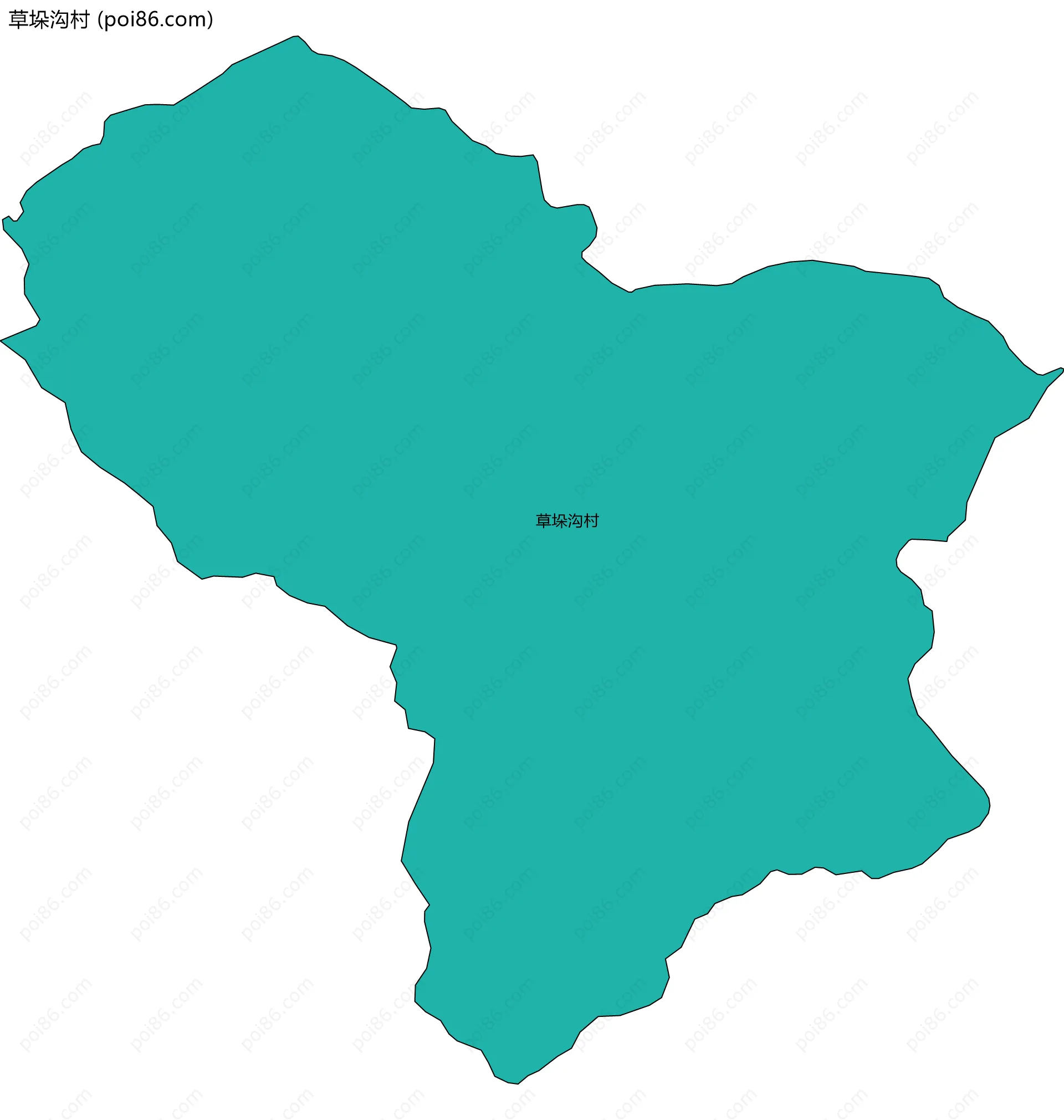 草垛沟村边界地图