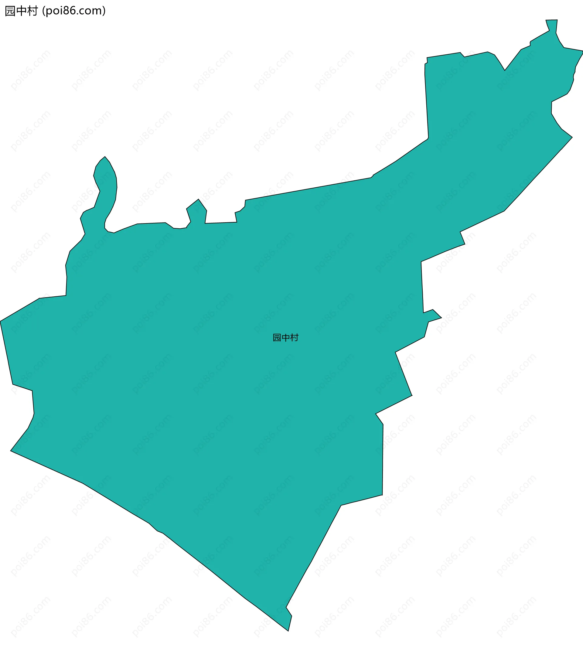 园中村边界地图