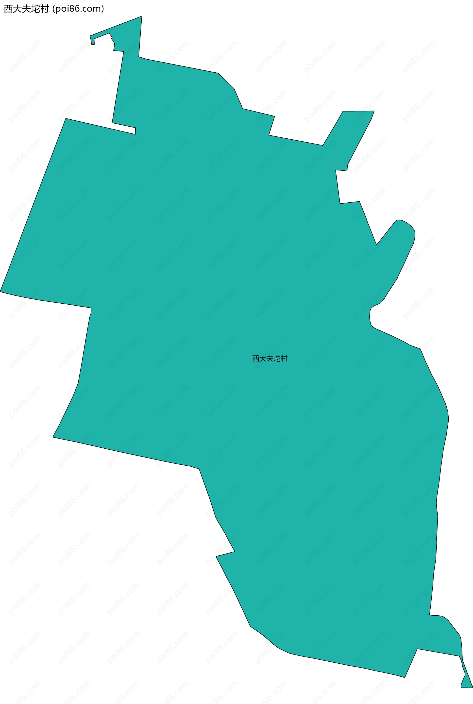 西大夫坨村边界地图
