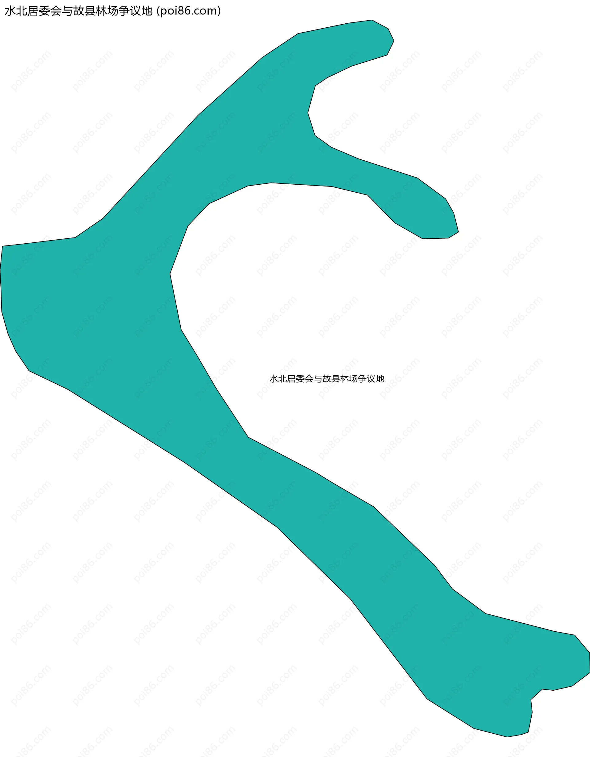 水北居委会与故县林场争议地边界地图