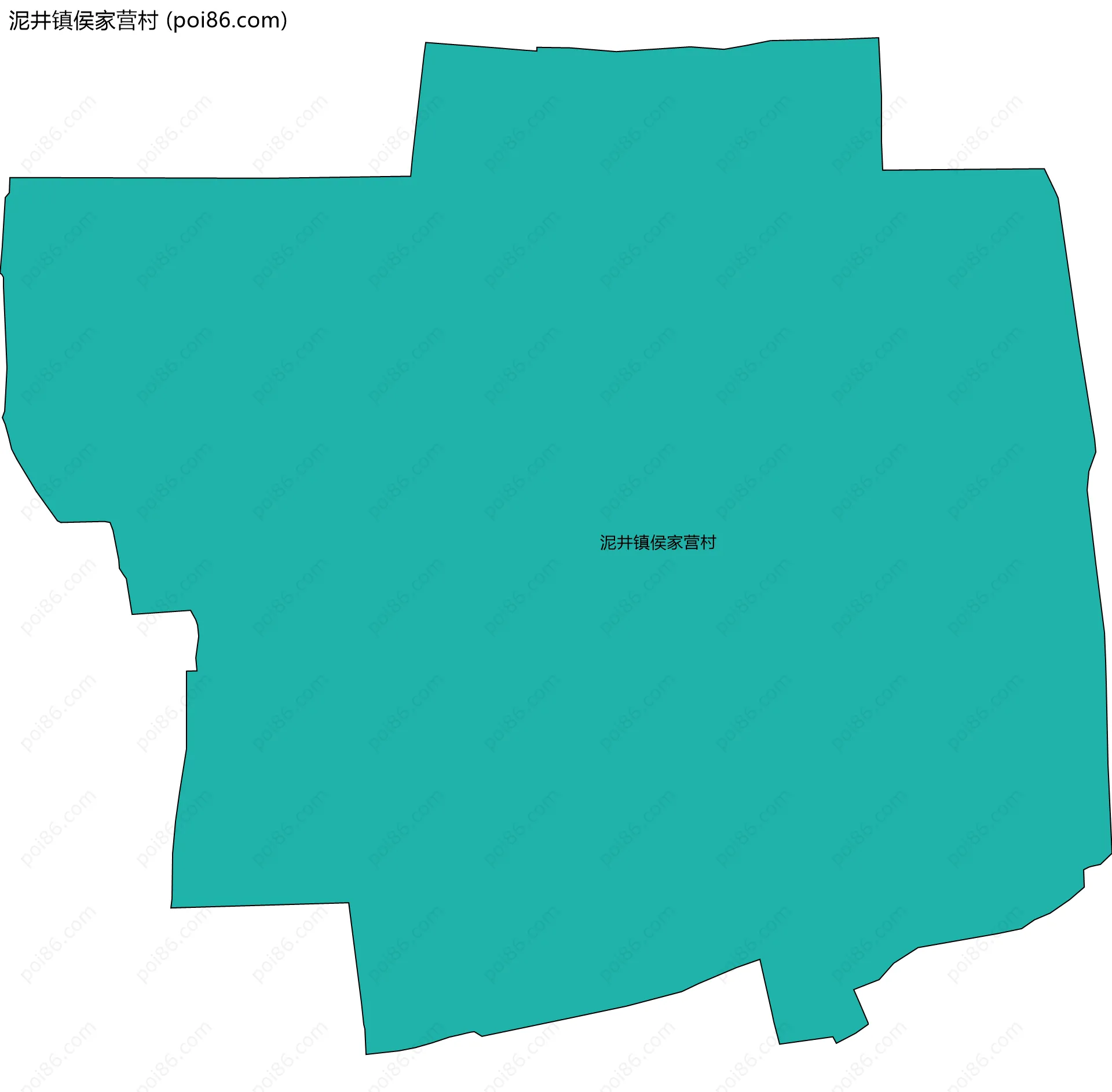 泥井镇侯家营村边界地图