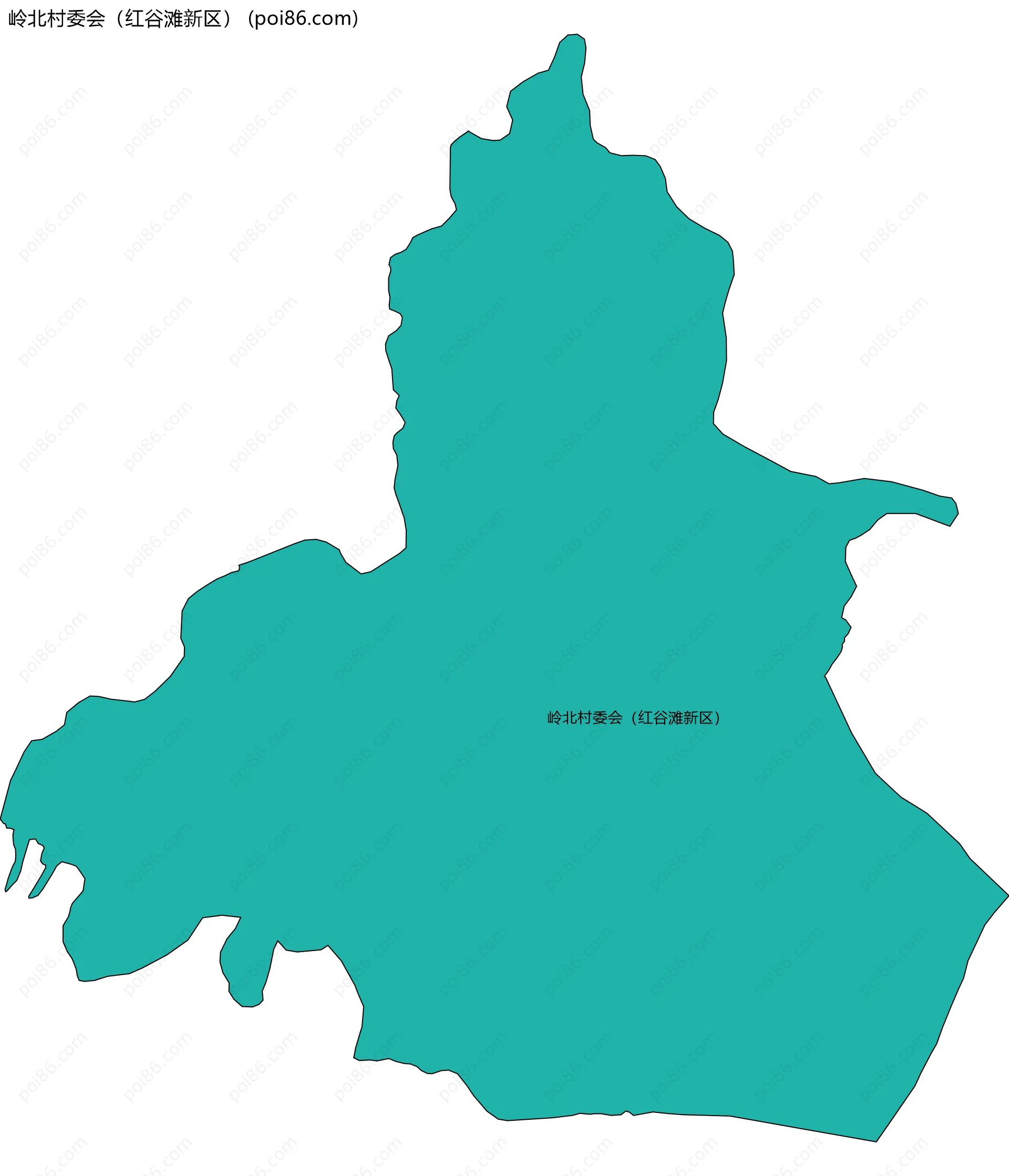 岭北村委会（红谷滩新区）边界地图