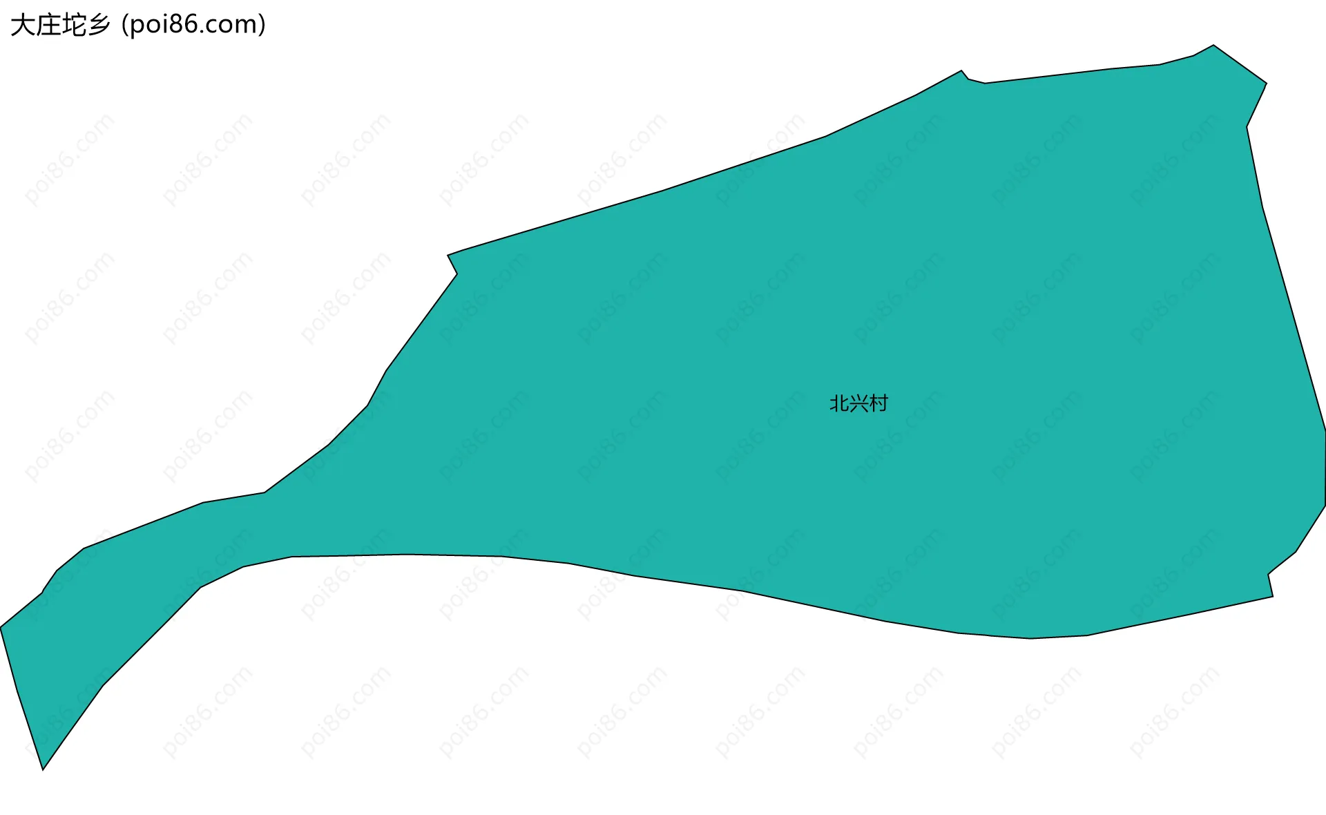 大庄坨乡边界地图(五级行政区划)