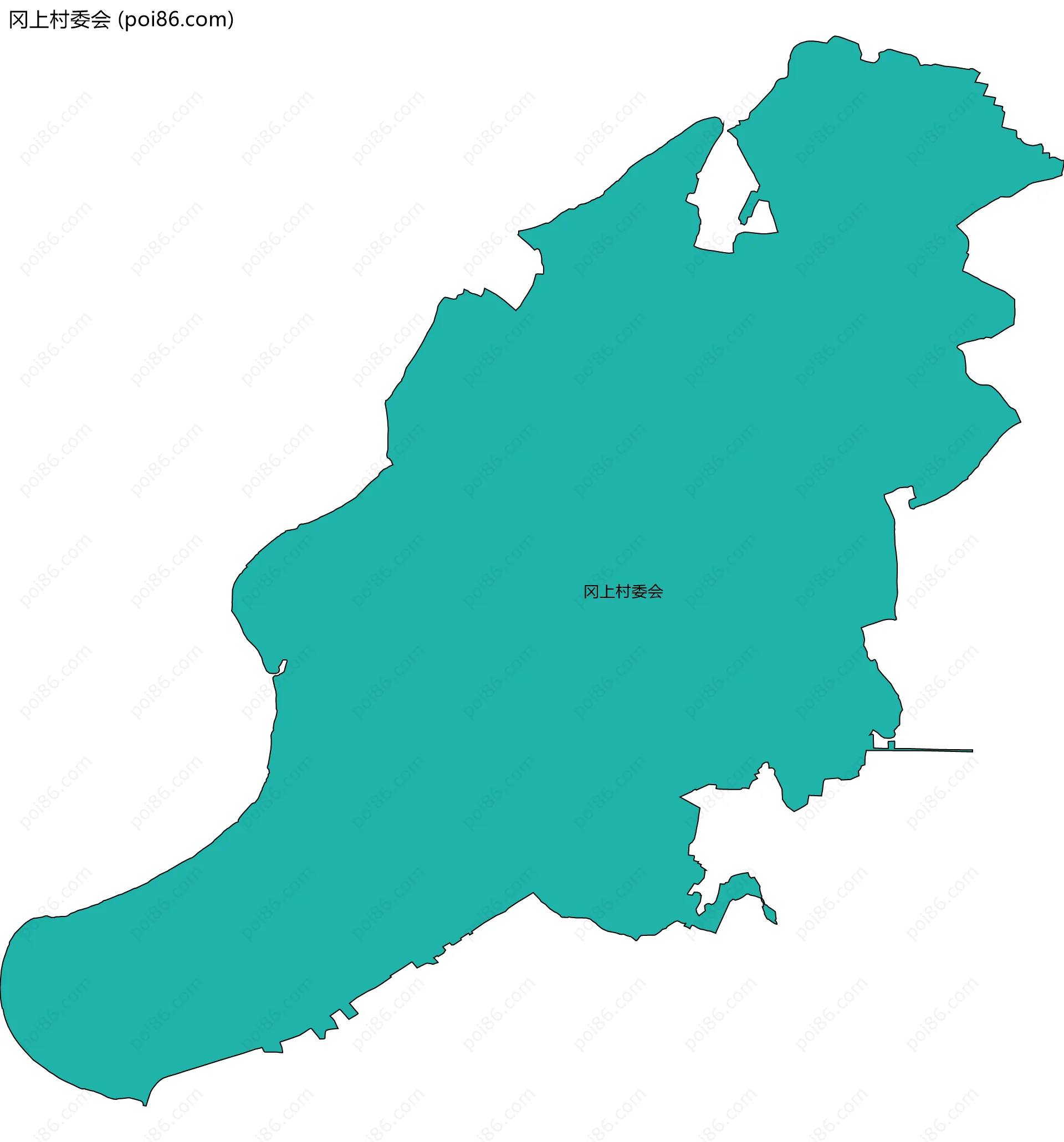 冈上村委会边界地图