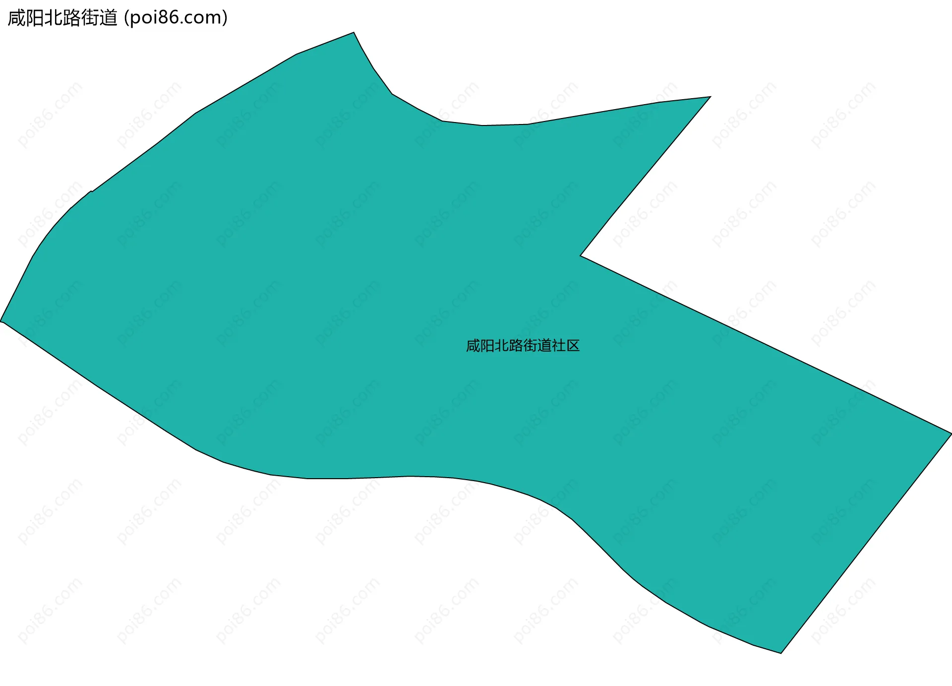 咸阳北路街道边界地图(五级行政区划)