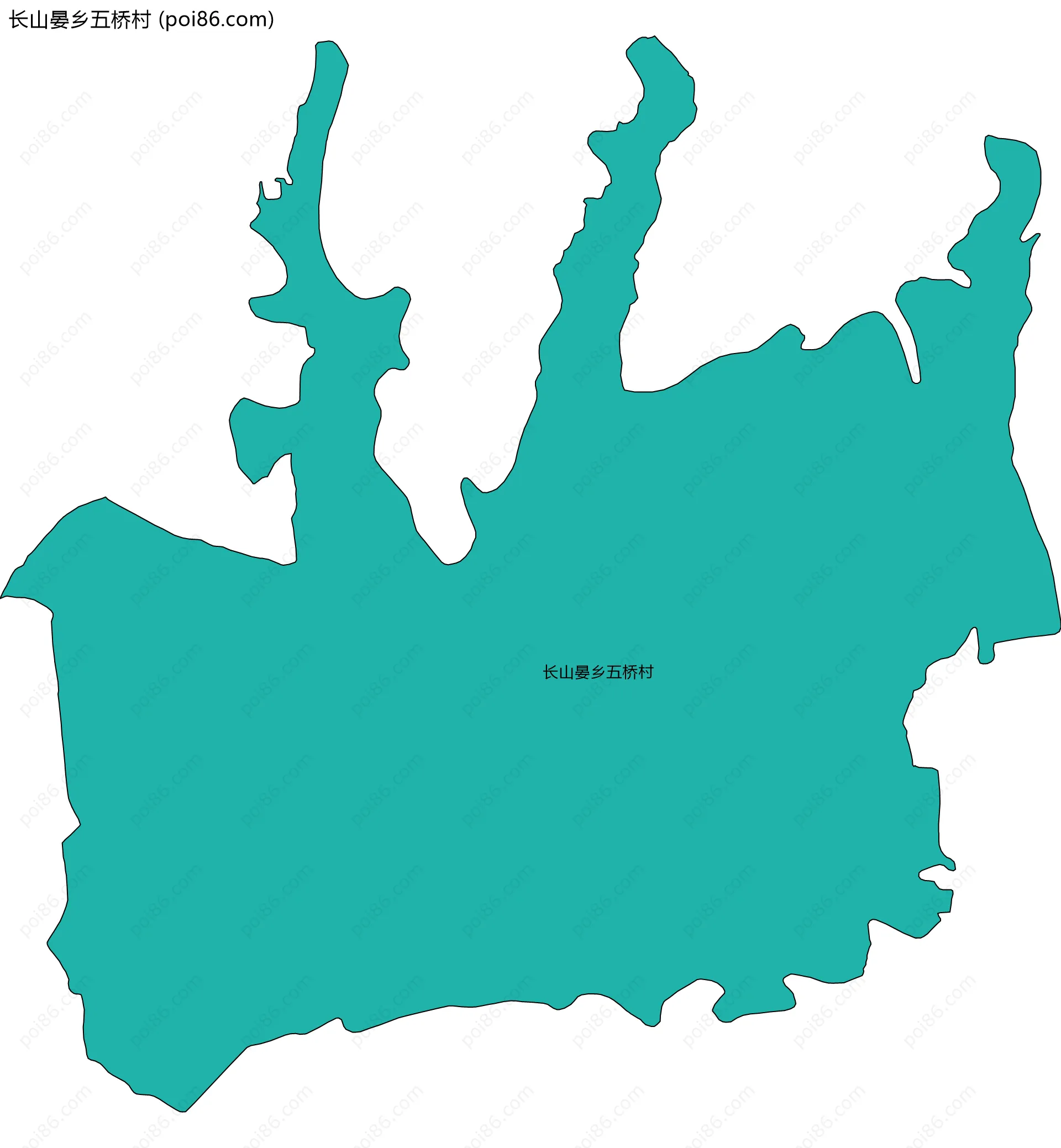 长山晏乡五桥村边界地图