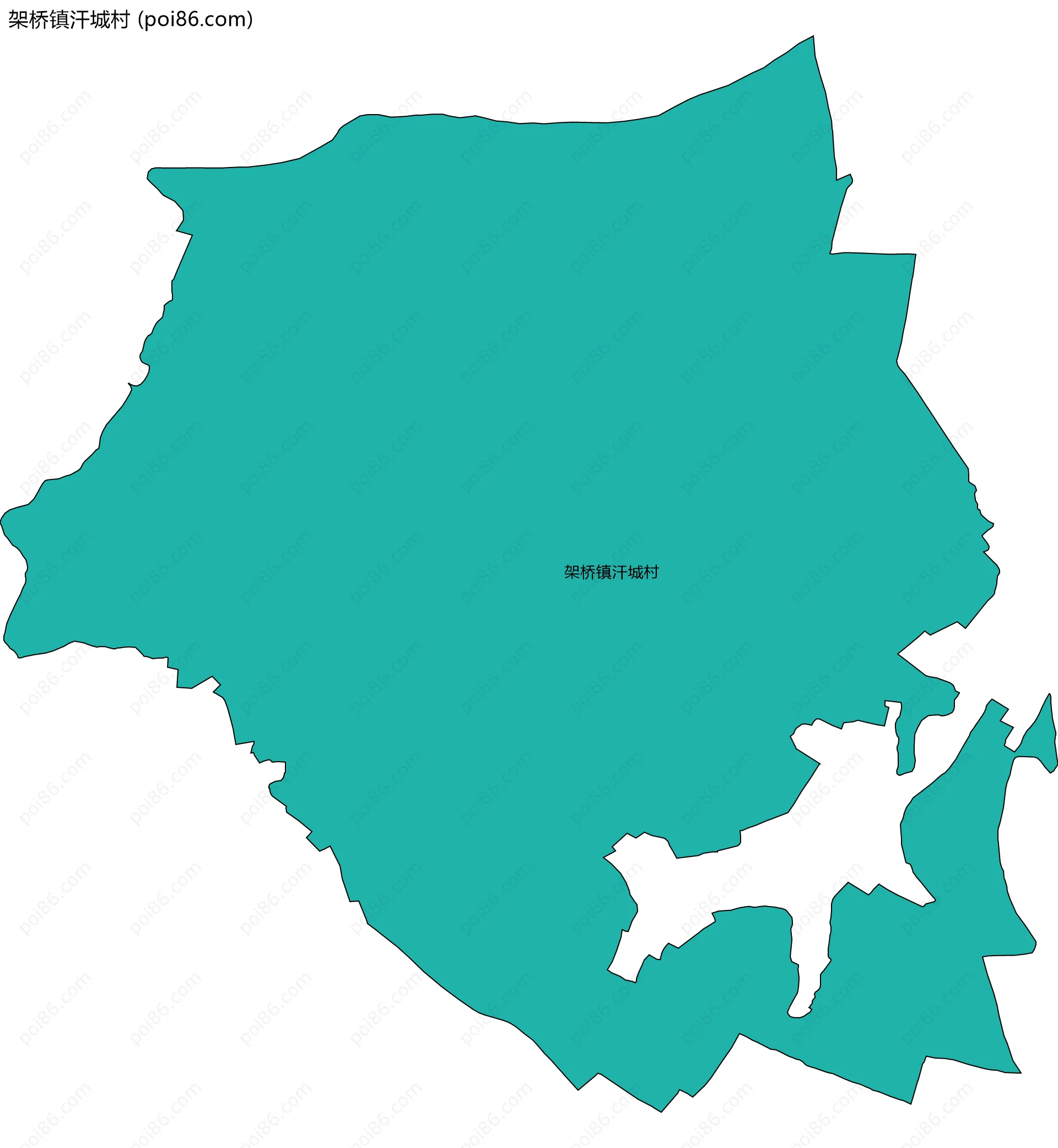 架桥镇汗城村边界地图