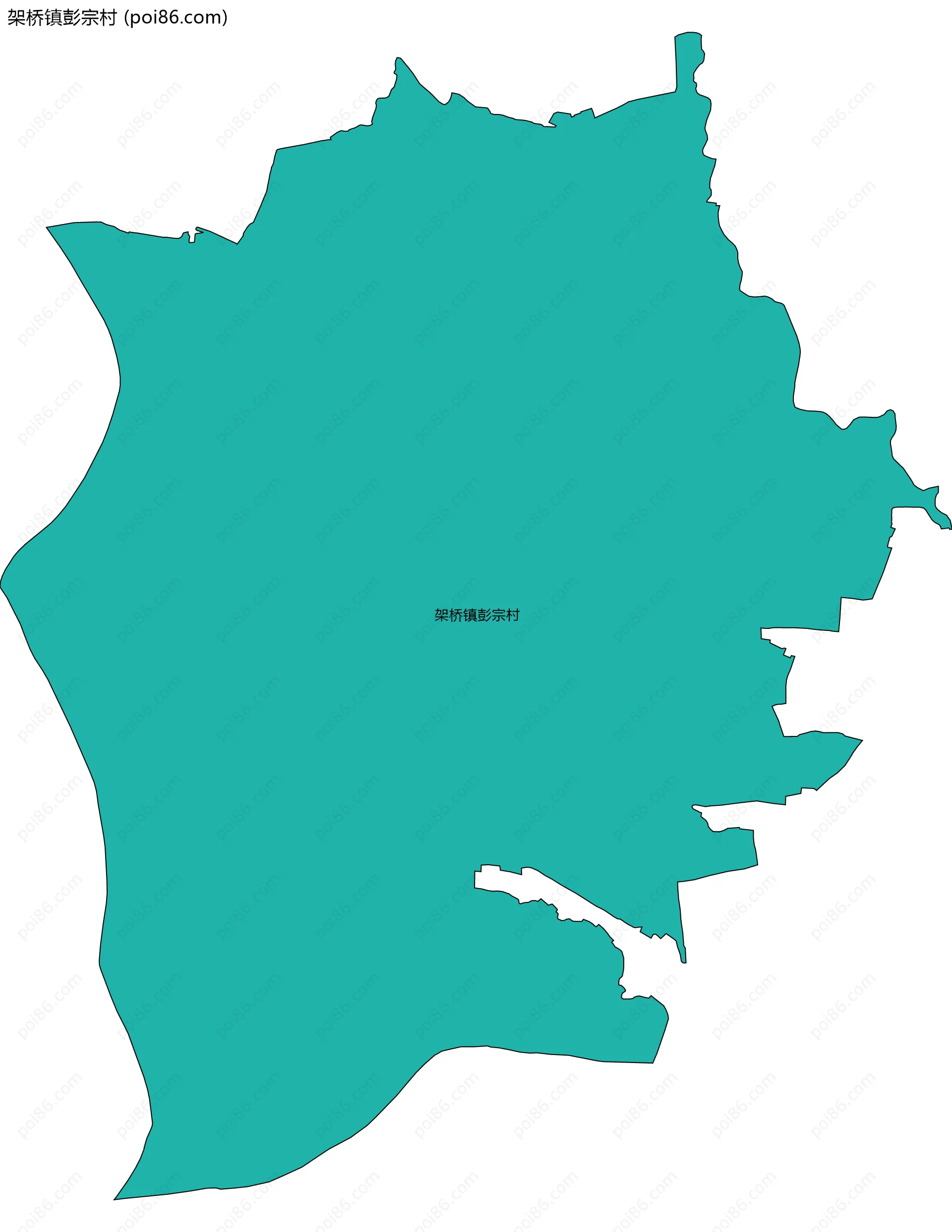 架桥镇彭宗村边界地图
