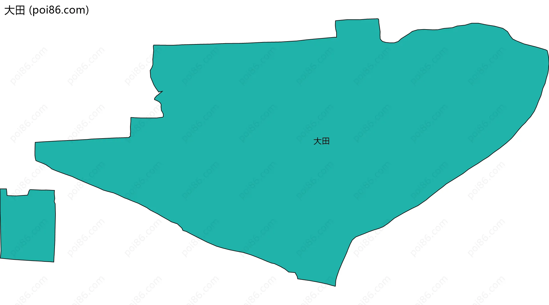 大田边界地图