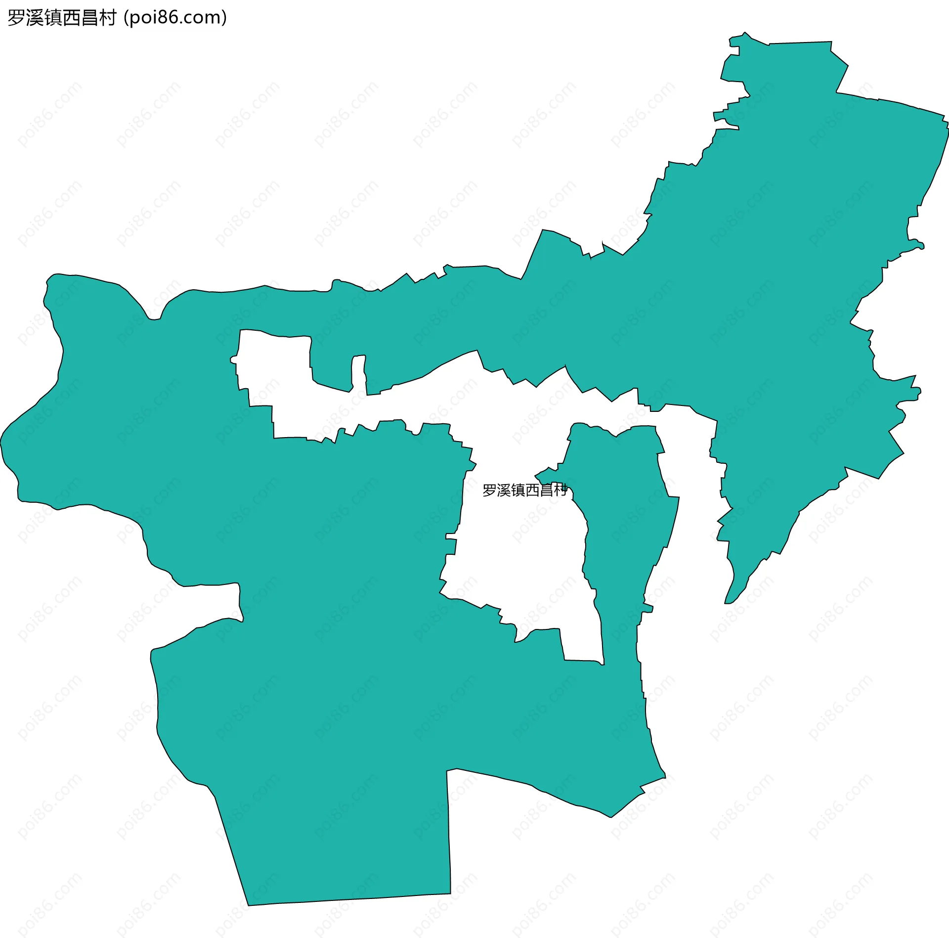 罗溪镇西昌村边界地图