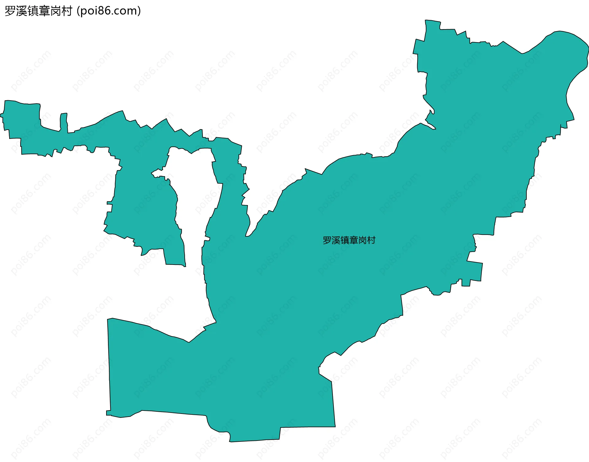 罗溪镇章岗村边界地图