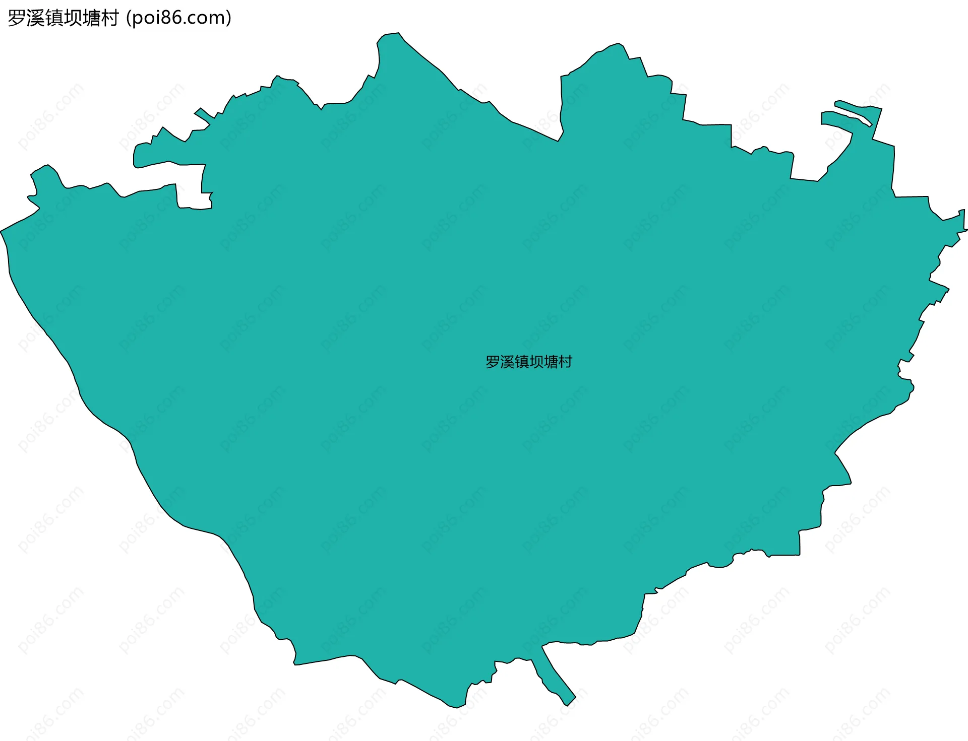 罗溪镇坝塘村边界地图