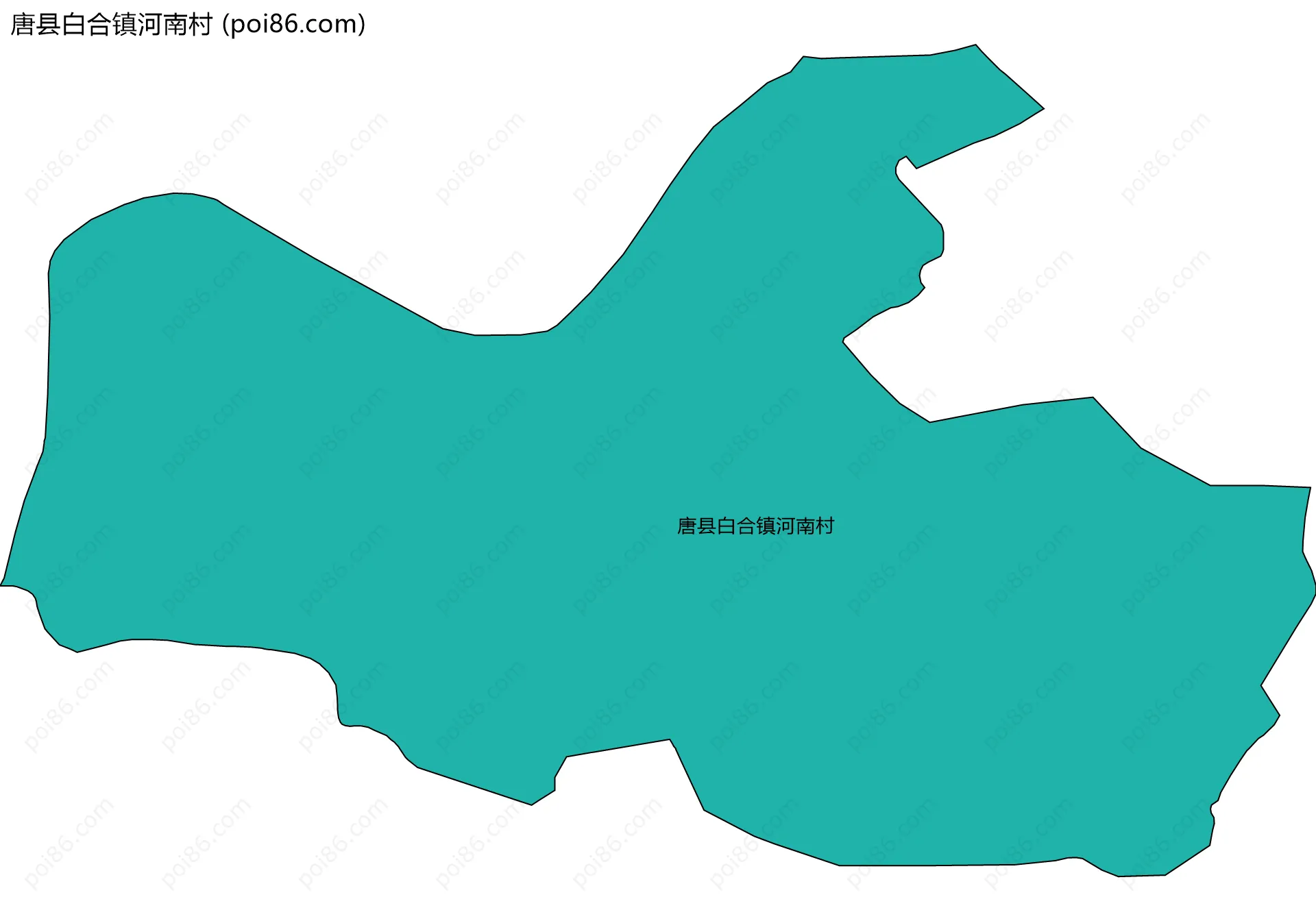 唐县白合镇河南村边界地图