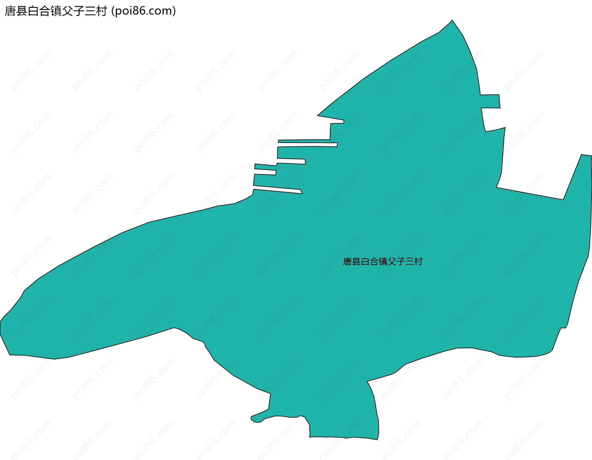 唐县白合镇父子三村边界地图