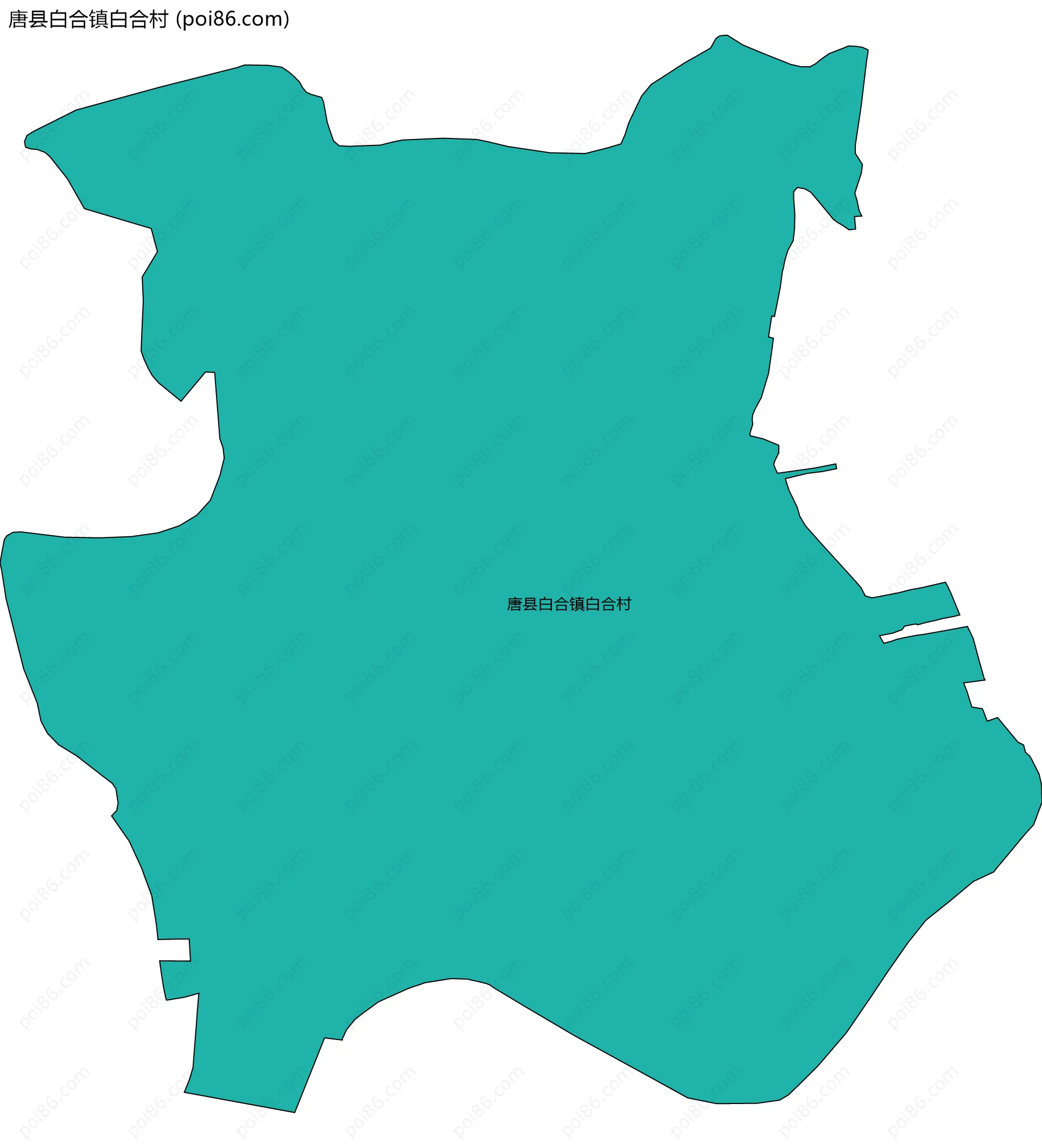 唐县白合镇白合村边界地图