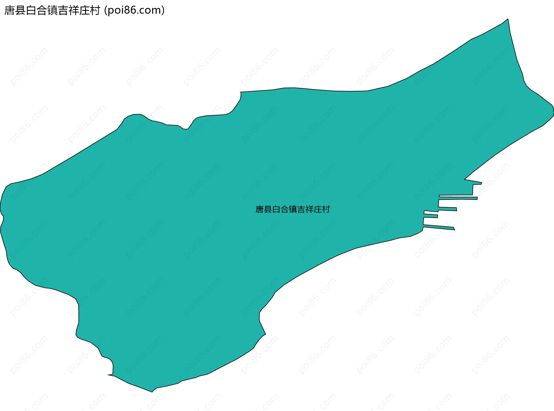 唐县白合镇吉祥庄村边界地图