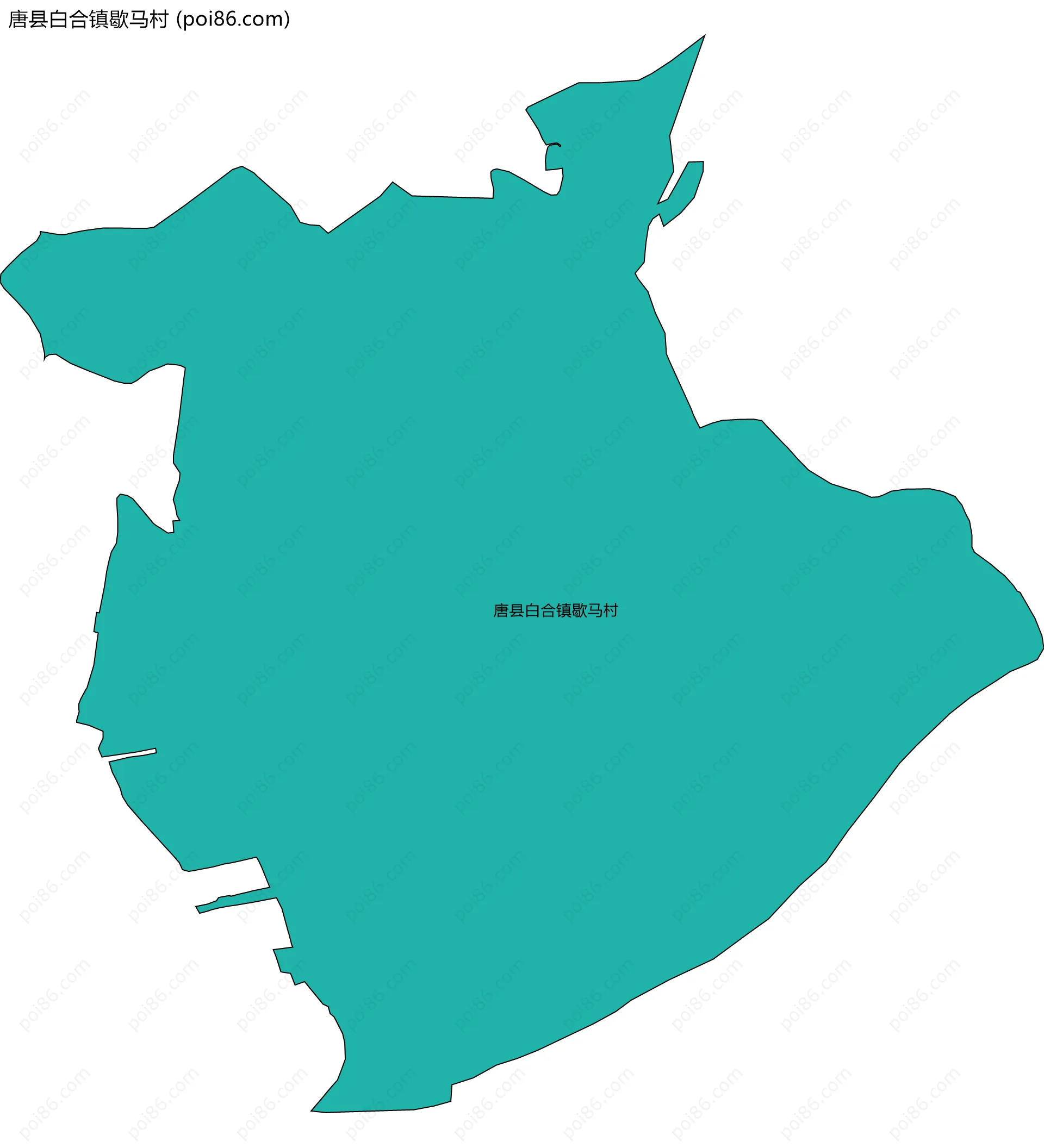 唐县白合镇歇马村边界地图
