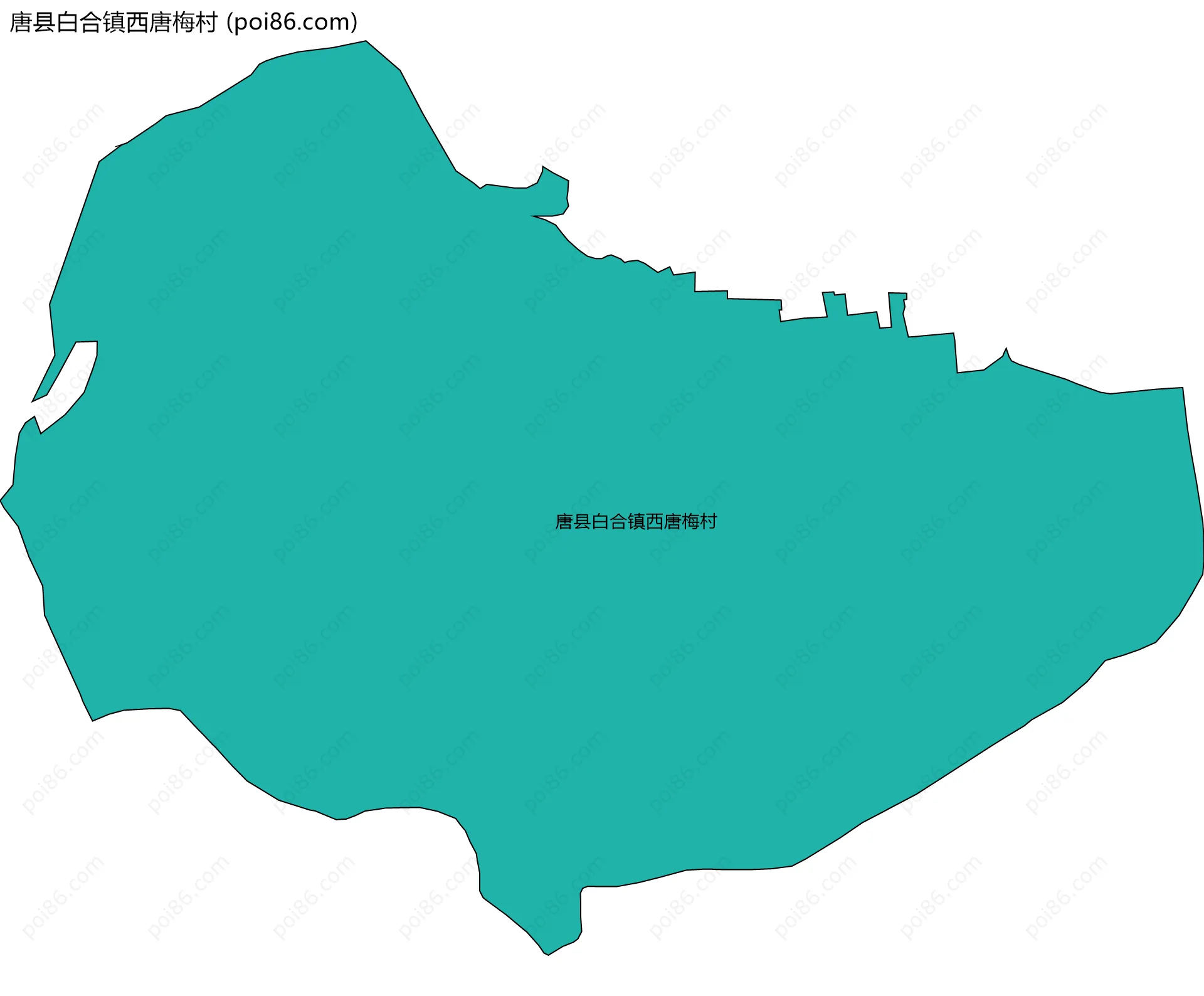 唐县白合镇西唐梅村边界地图