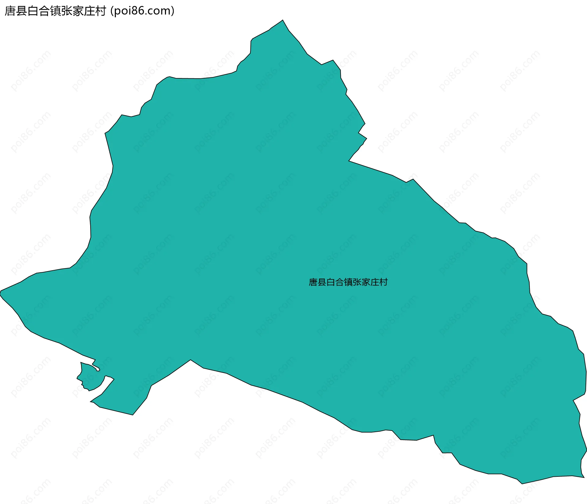 唐县白合镇张家庄村边界地图