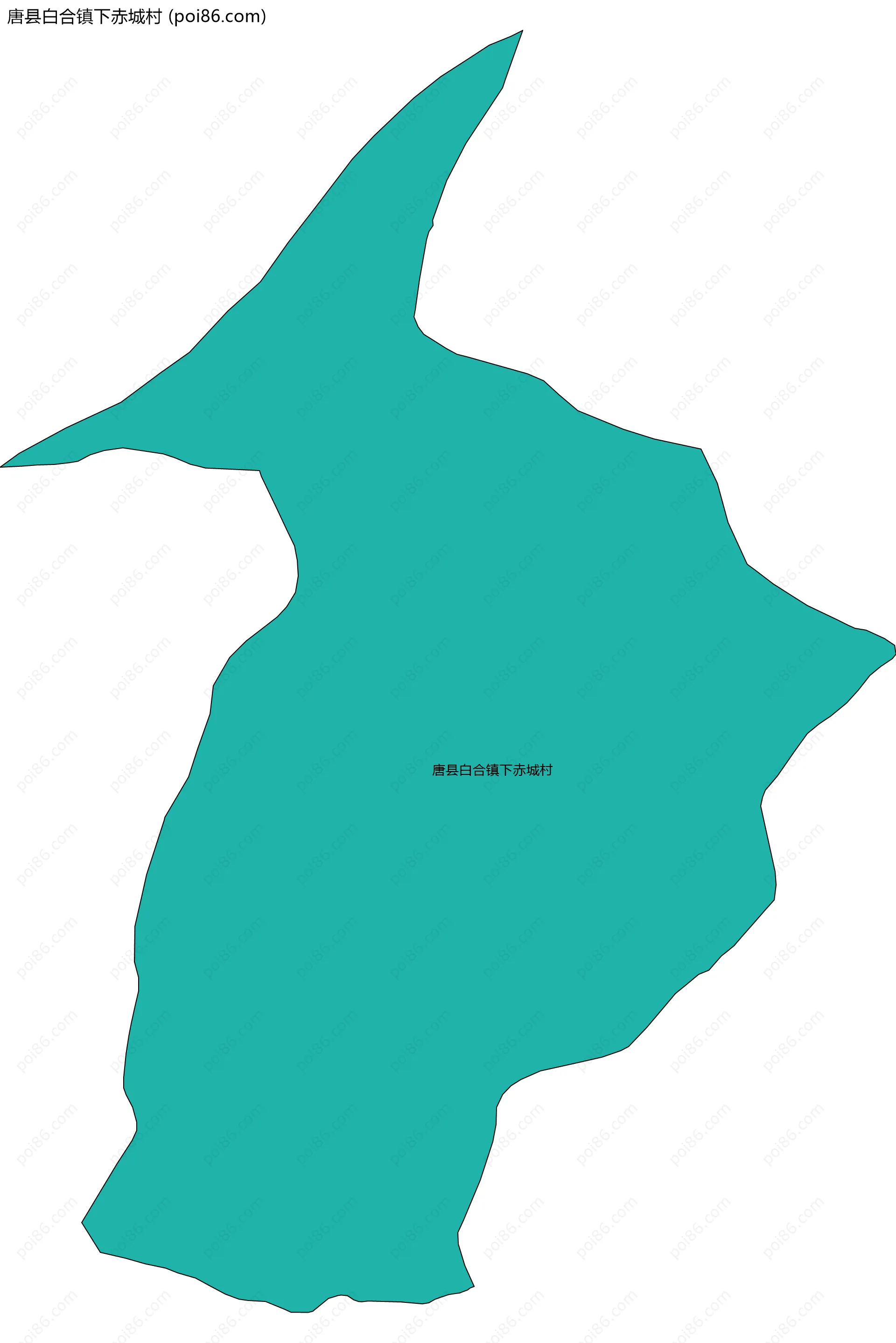 唐县白合镇下赤城村边界地图