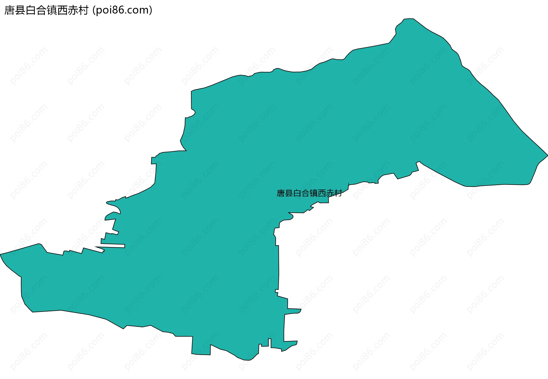 唐县白合镇西赤村边界地图