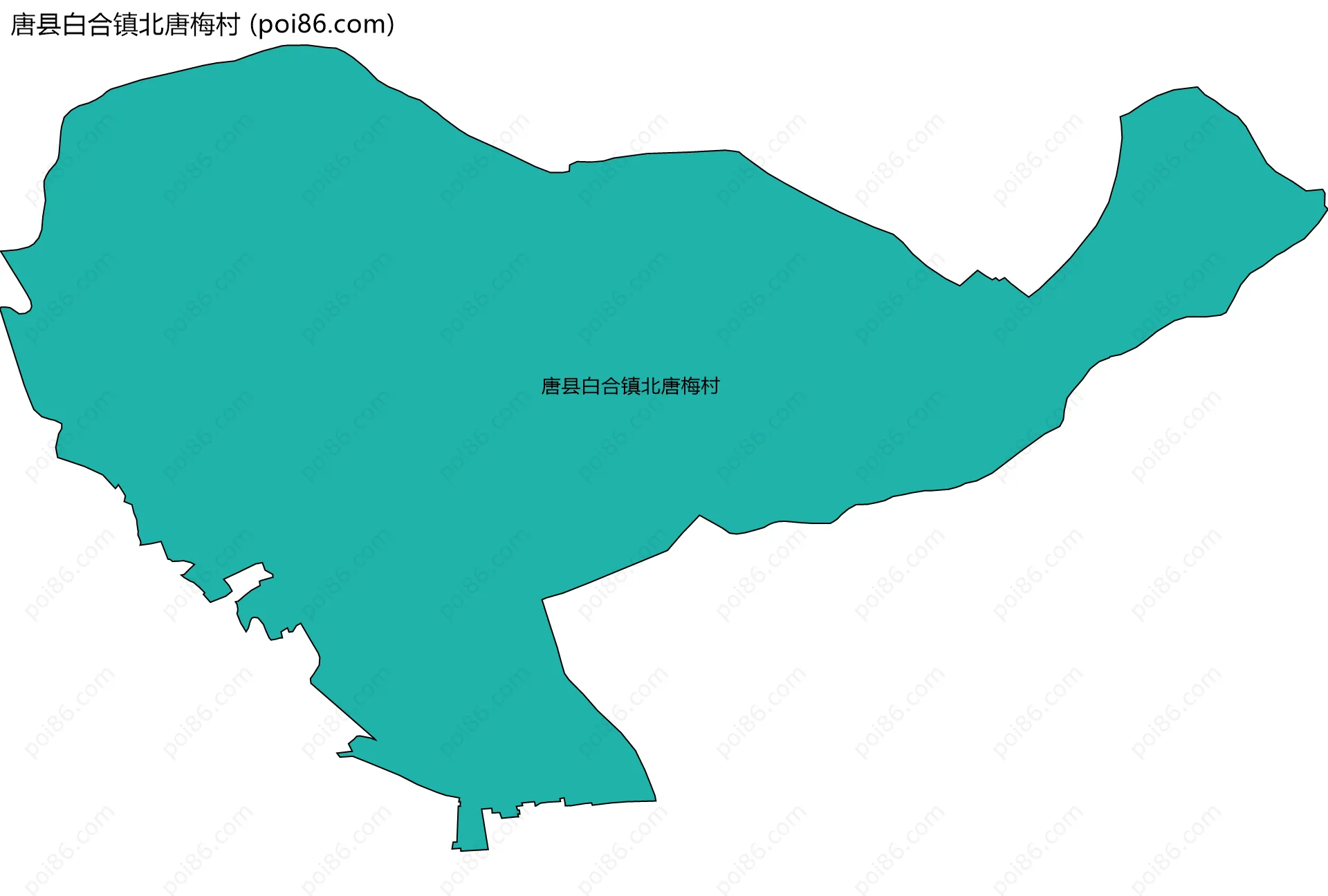 唐县白合镇北唐梅村边界地图
