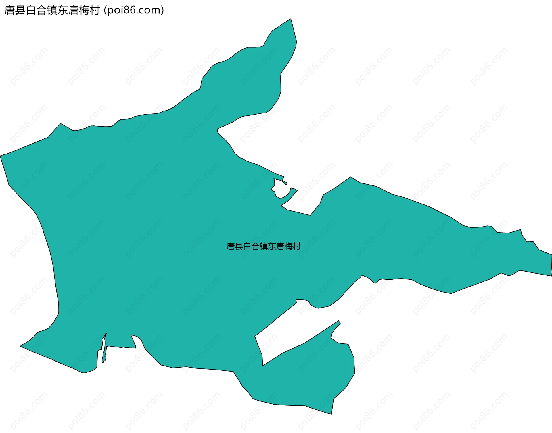 唐县白合镇东唐梅村边界地图