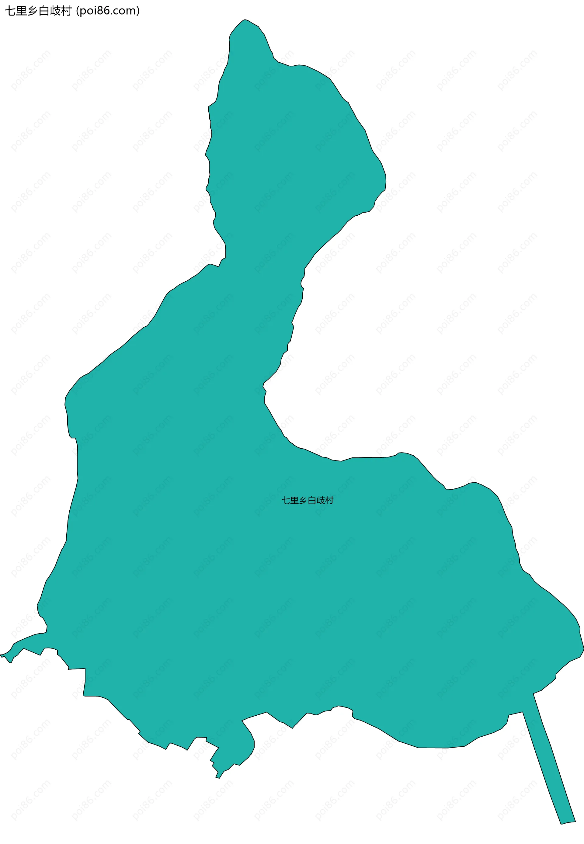 七里乡白歧村边界地图