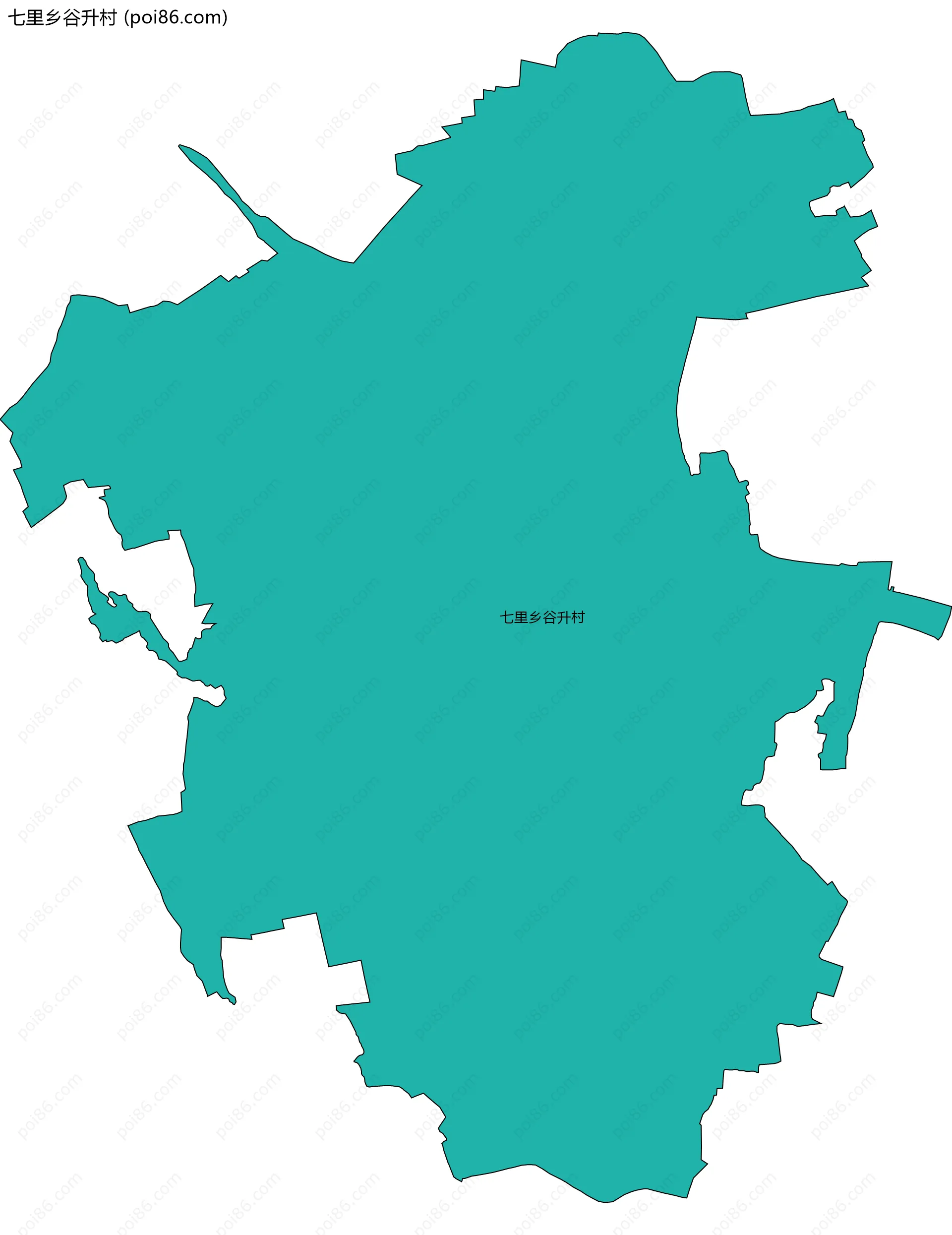 七里乡谷升村边界地图