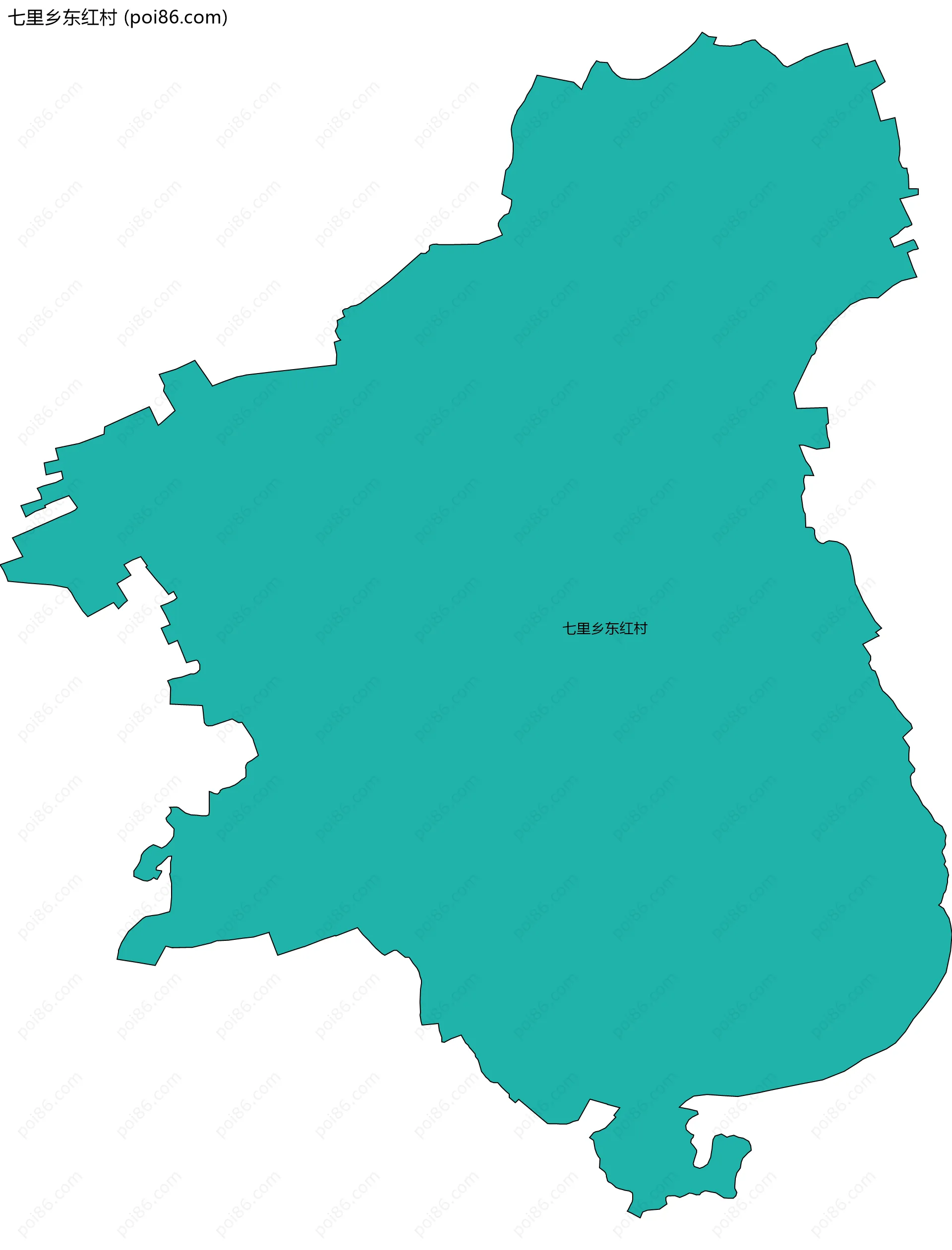 七里乡东红村边界地图