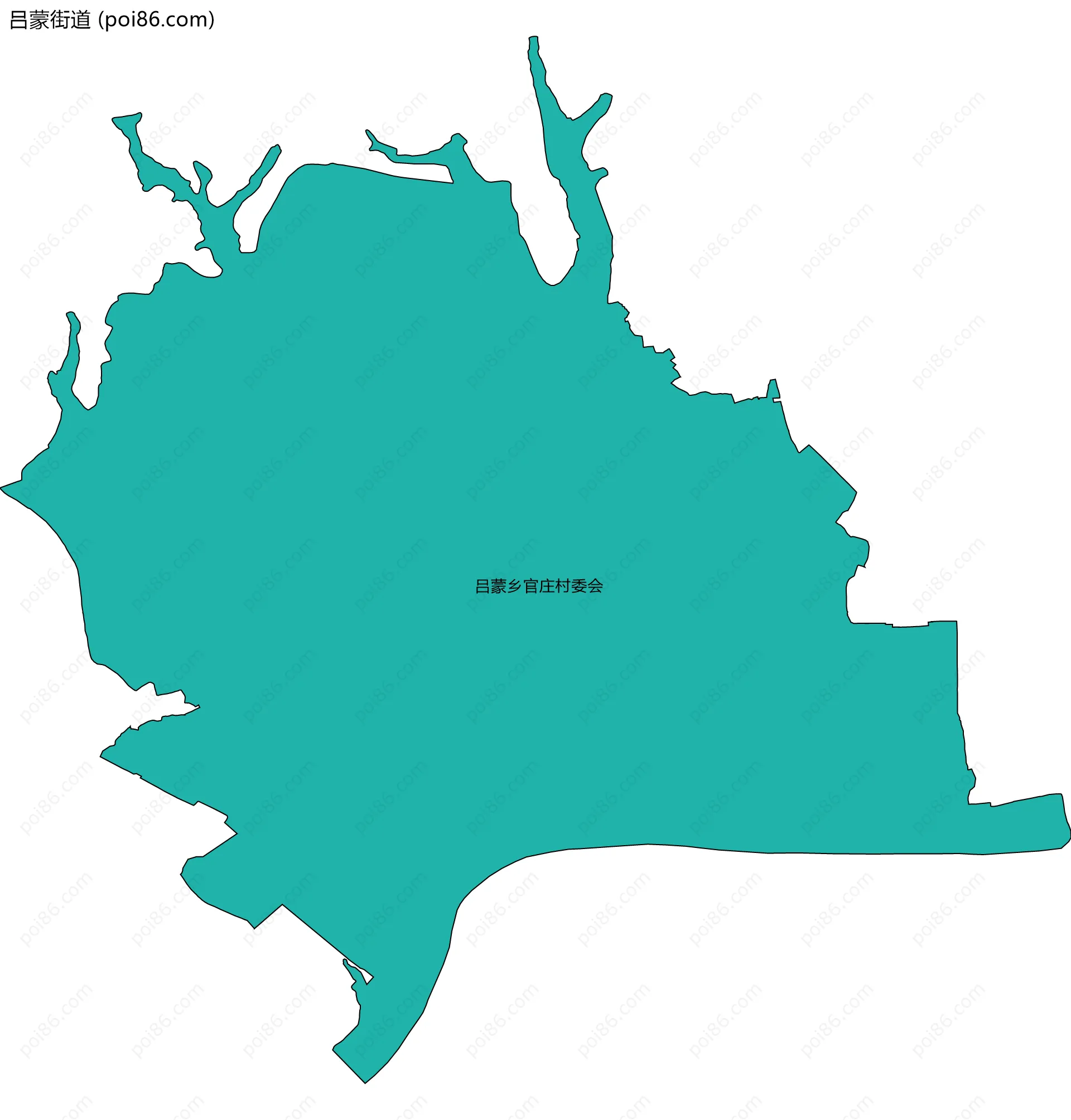 吕蒙街道边界地图(五级行政区划)