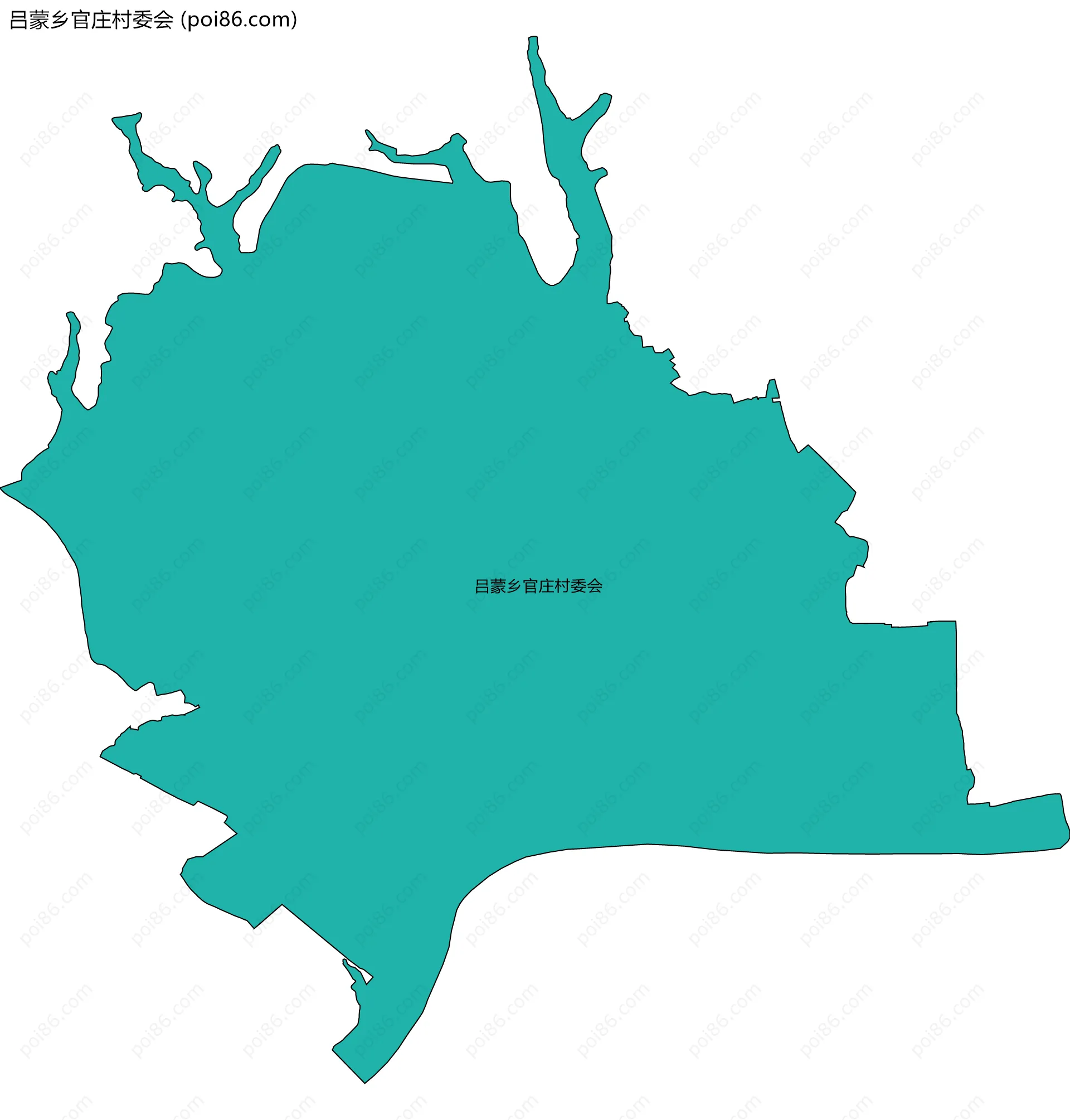 吕蒙乡官庄村委会边界地图