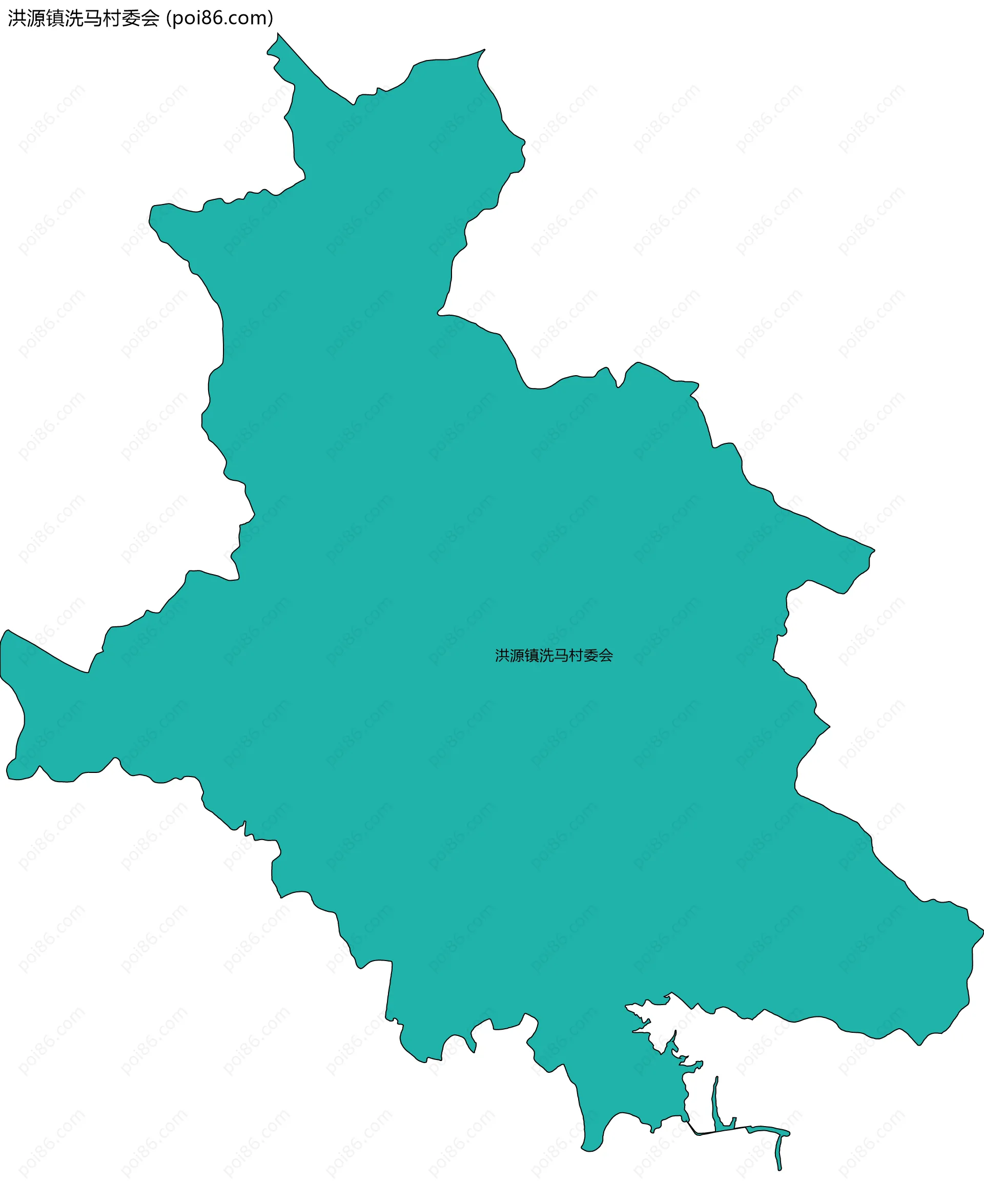 洪源镇洗马村委会边界地图