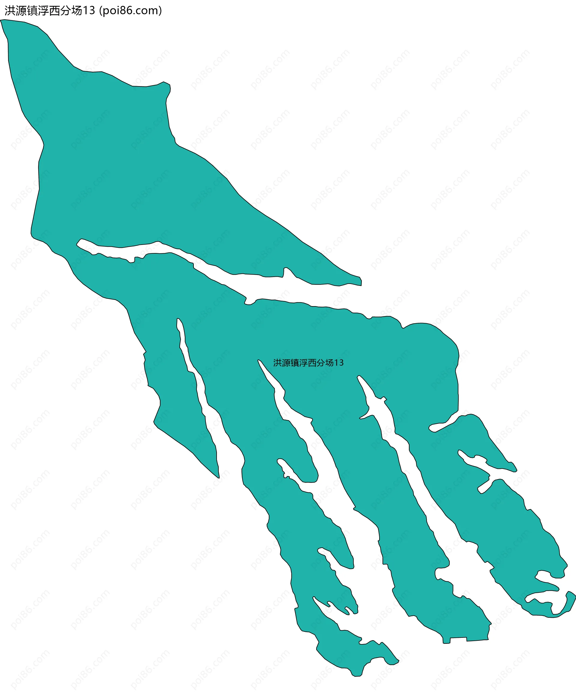 洪源镇浮西分场13边界地图