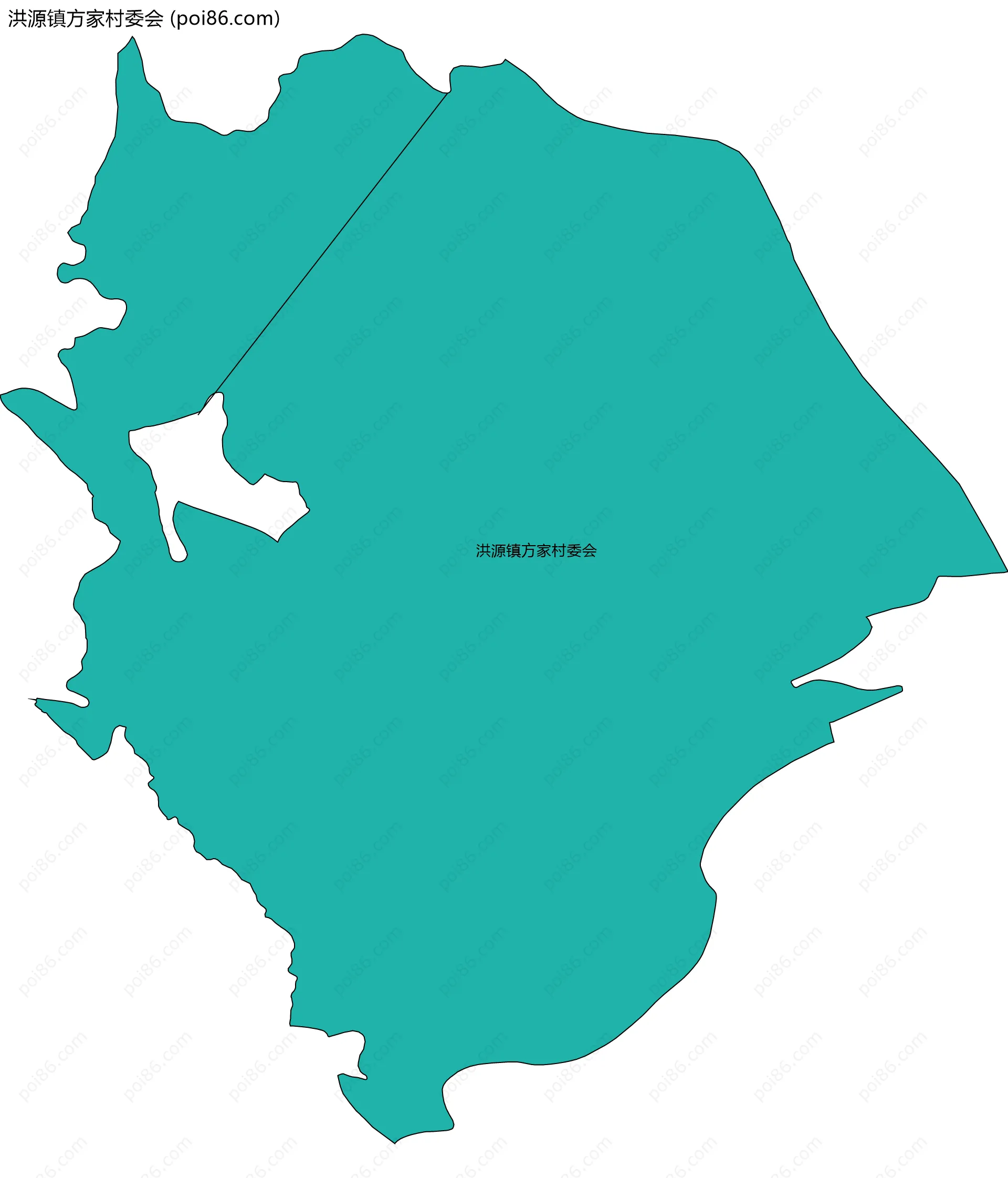 洪源镇方家村委会边界地图