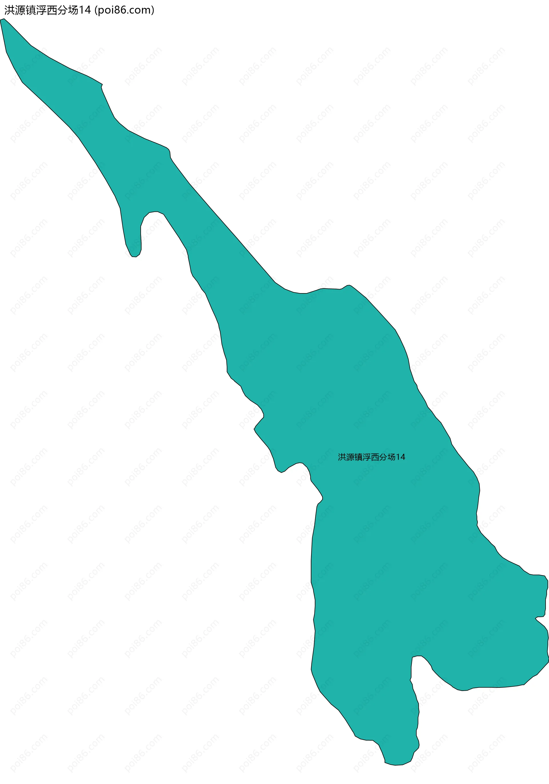 洪源镇浮西分场14边界地图
