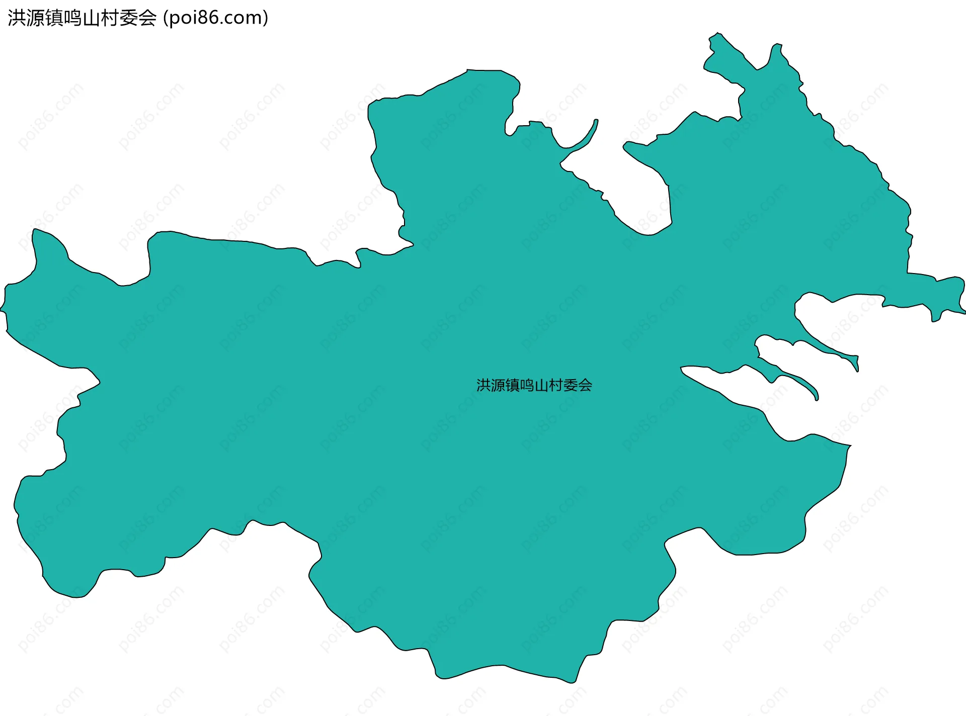 洪源镇鸣山村委会边界地图