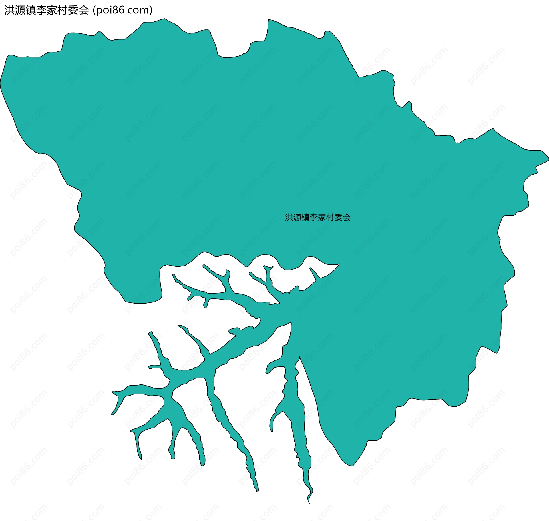 洪源镇李家村委会边界地图