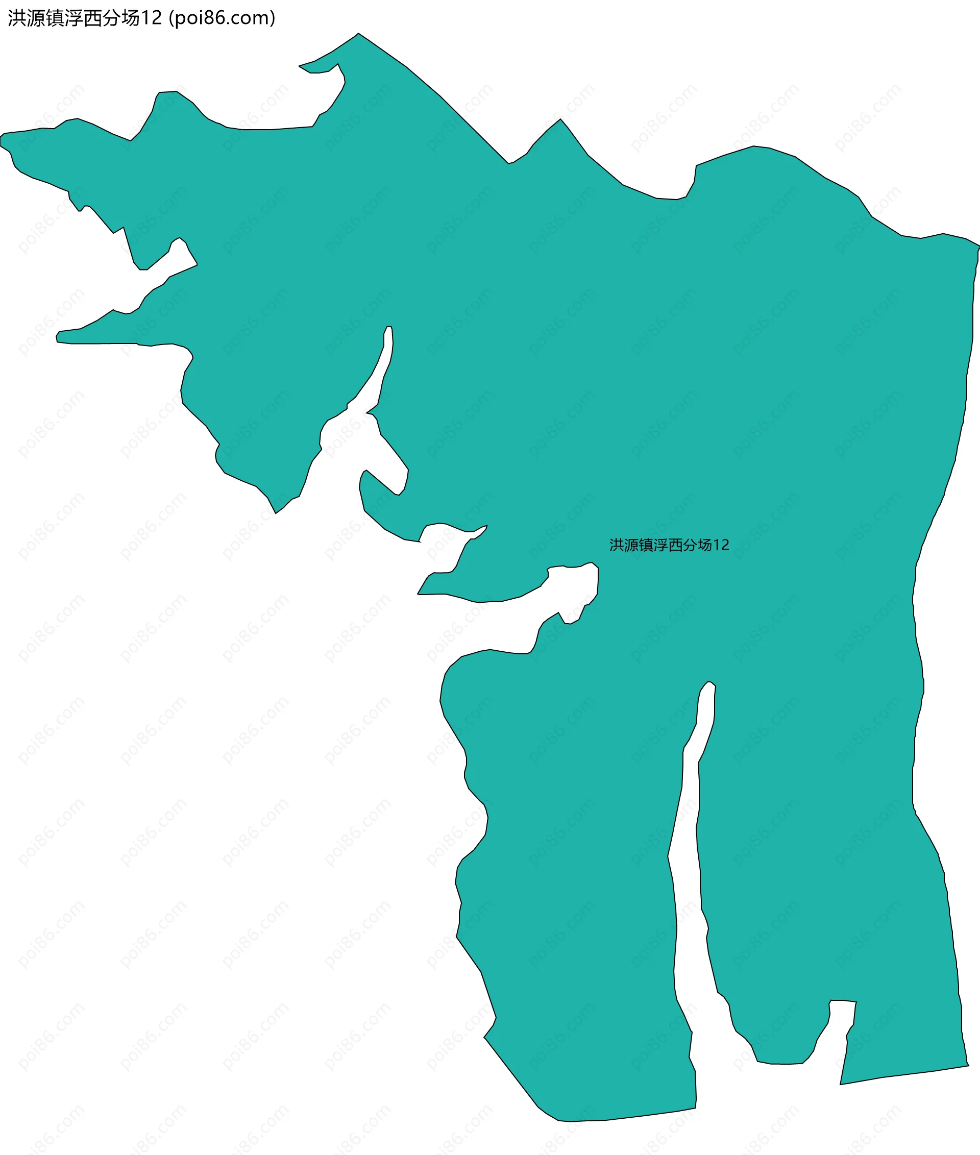 洪源镇浮西分场12边界地图