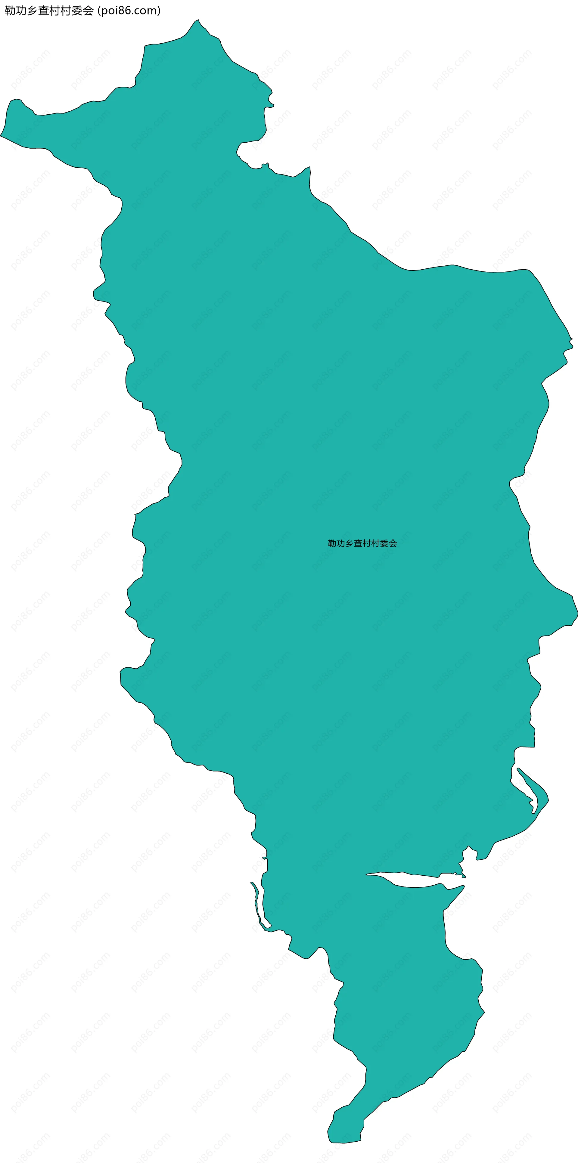 勒功乡查村村委会边界地图