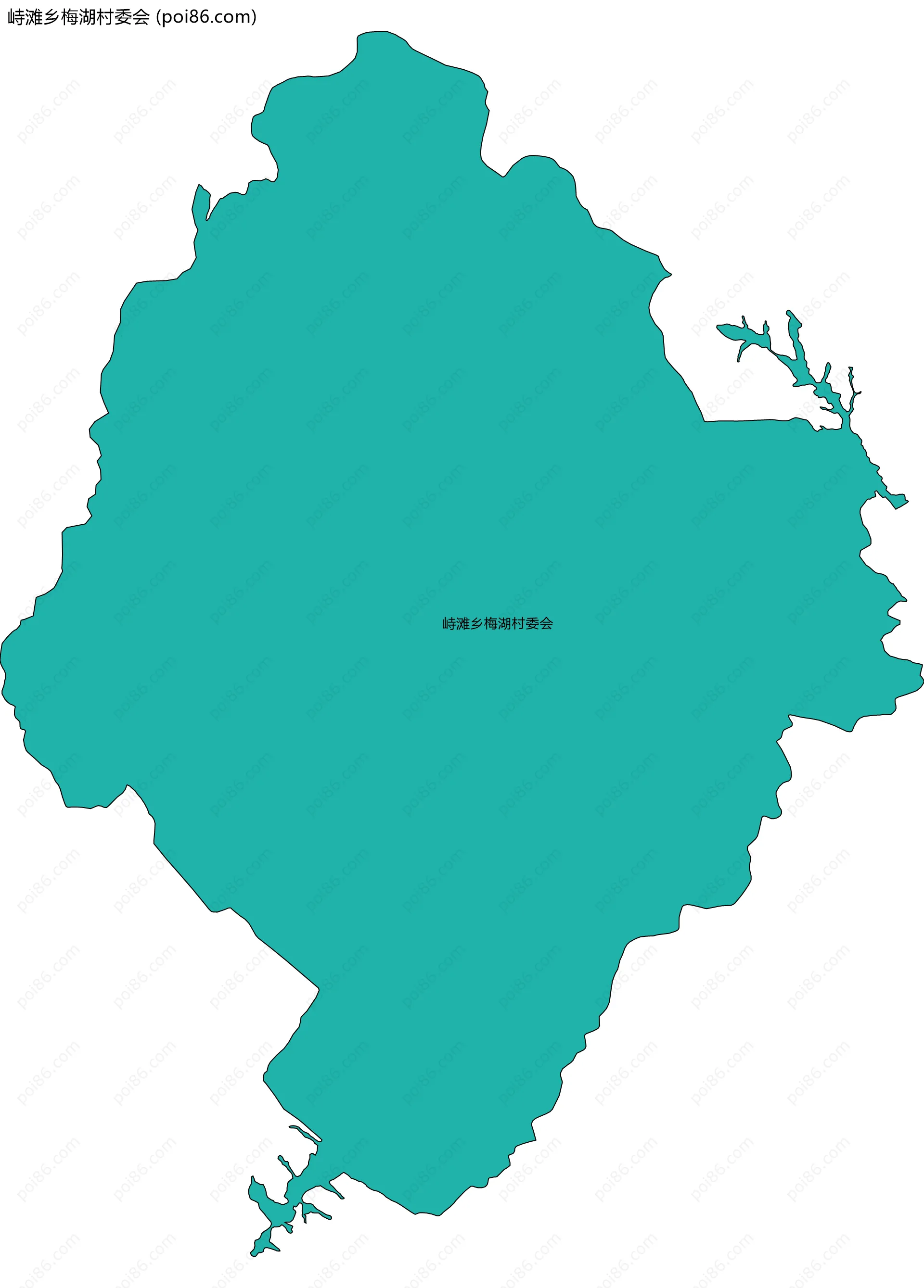 峙滩乡梅湖村委会边界地图