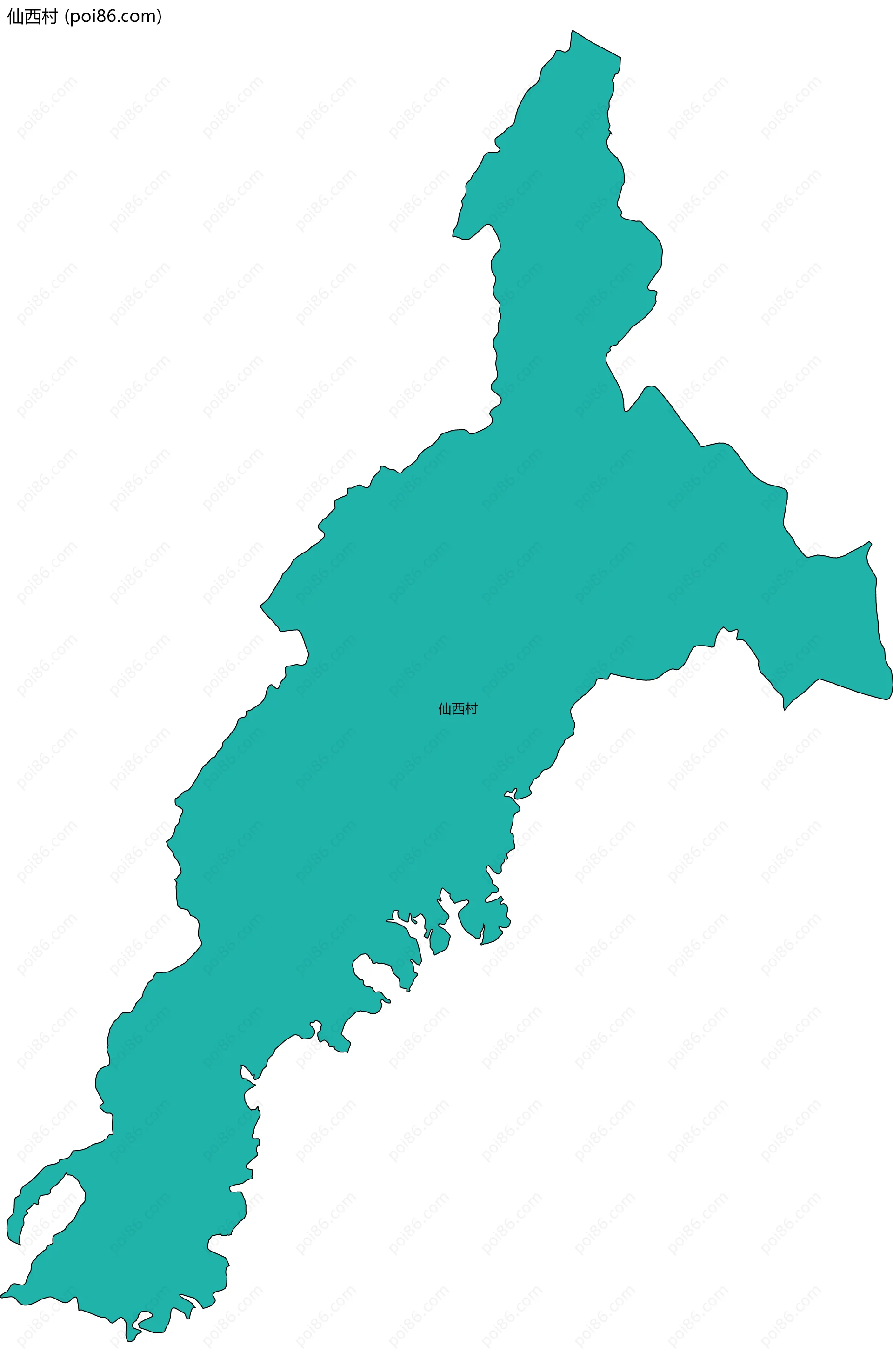 仙西村边界地图