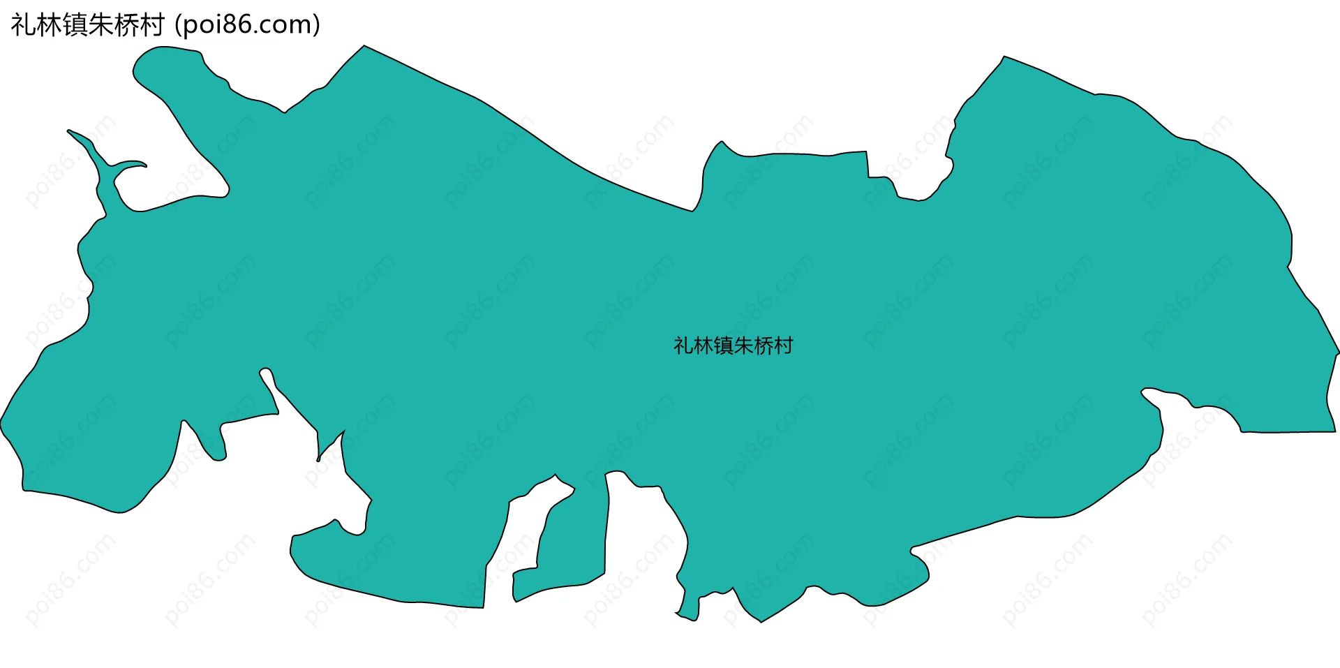 礼林镇朱桥村边界地图