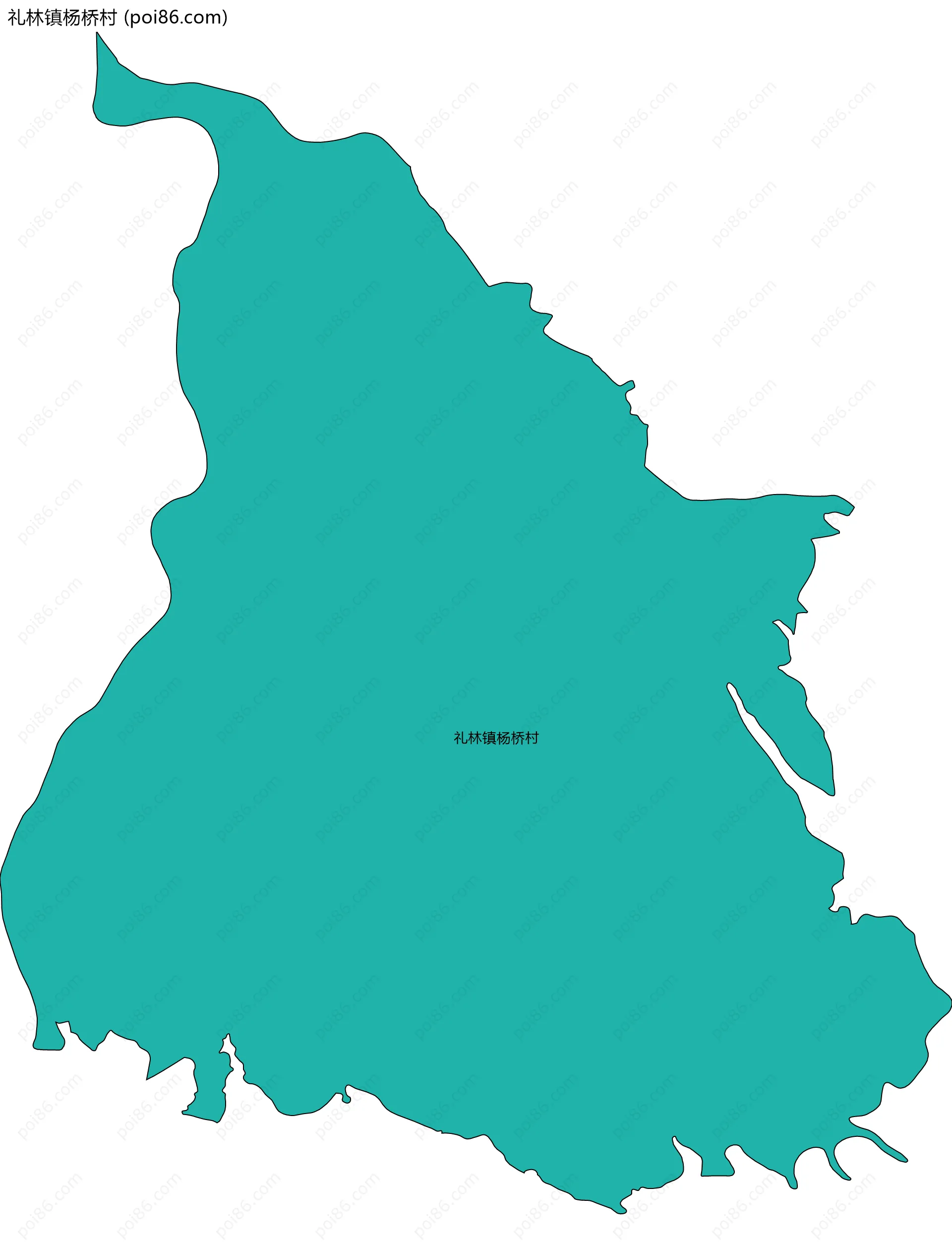礼林镇杨桥村边界地图