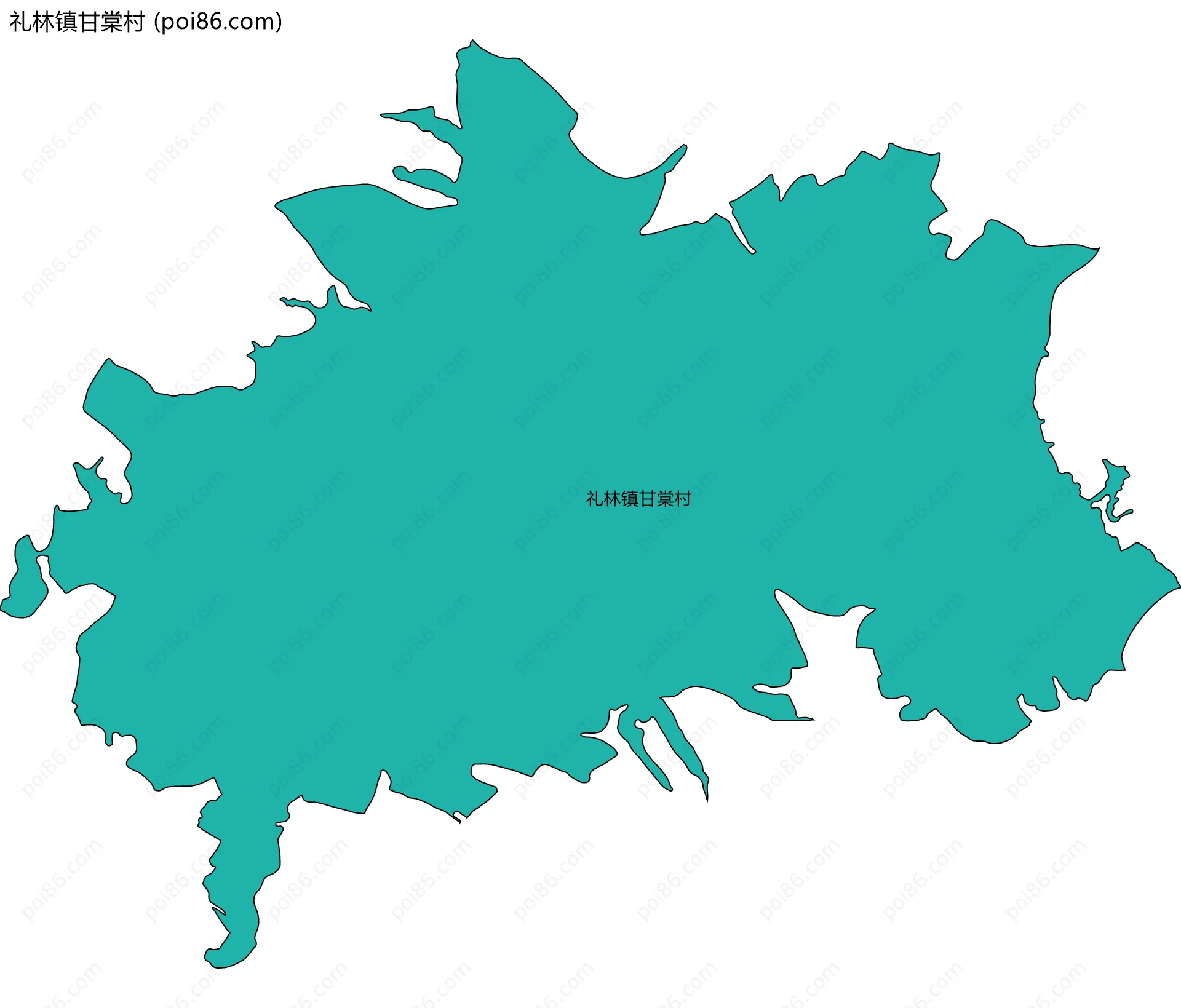 礼林镇甘棠村边界地图