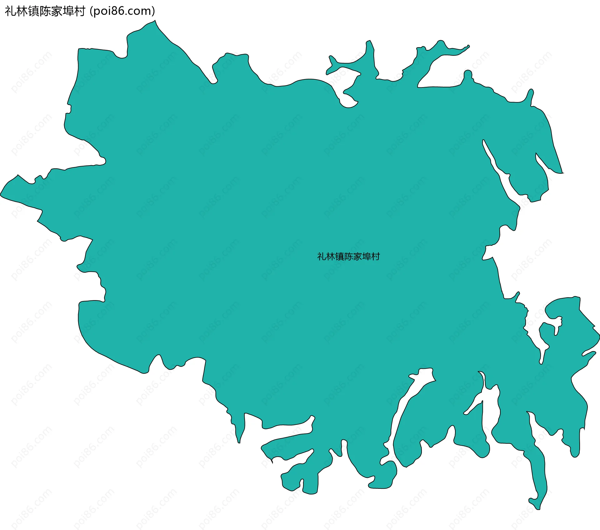 礼林镇陈家埠村边界地图