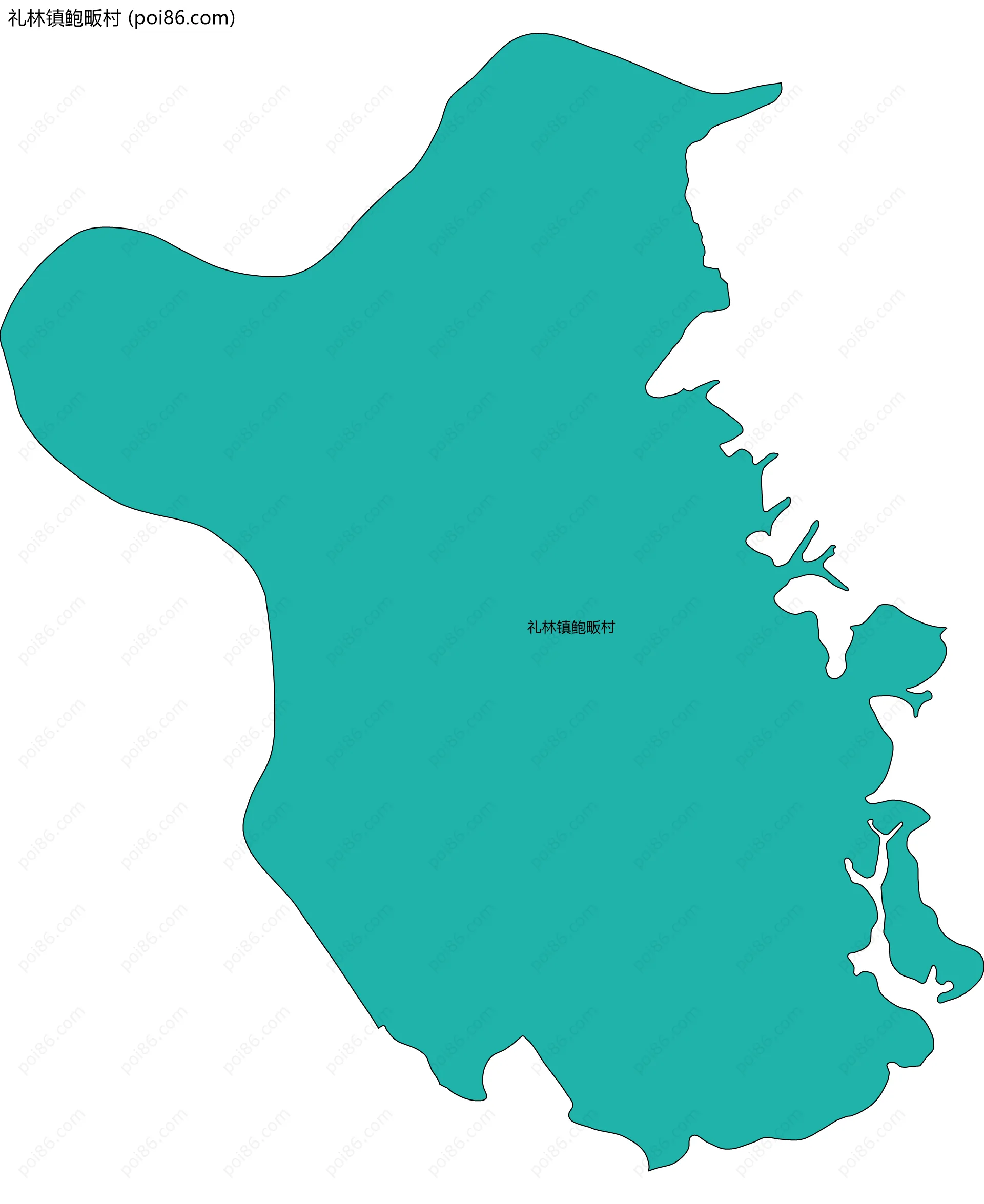 礼林镇鲍畈村边界地图