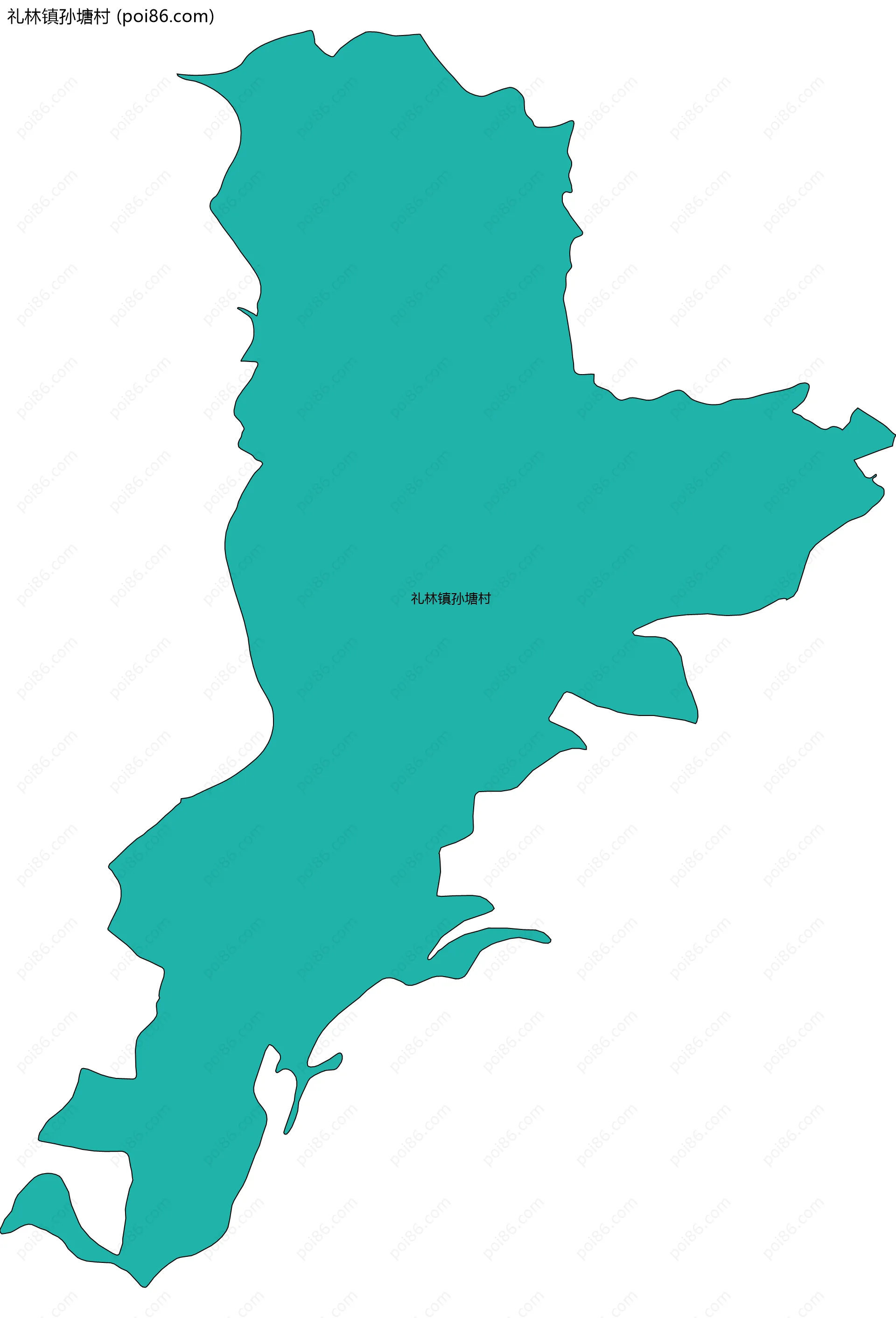 礼林镇孙塘村边界地图